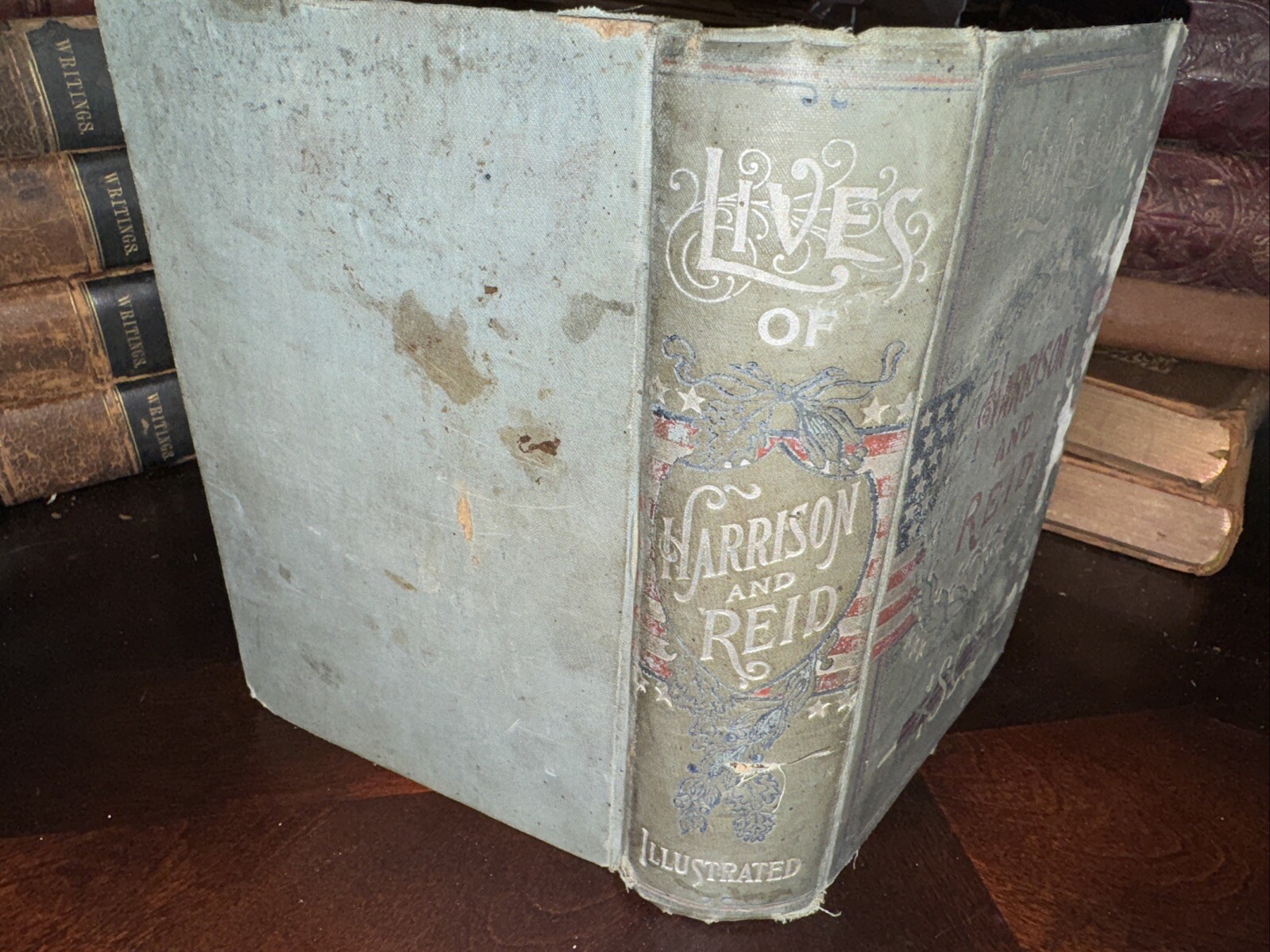 Antique 1892 -Salesman sample THE LIVES OF HARRISON AND REID -Northrop Benjamin