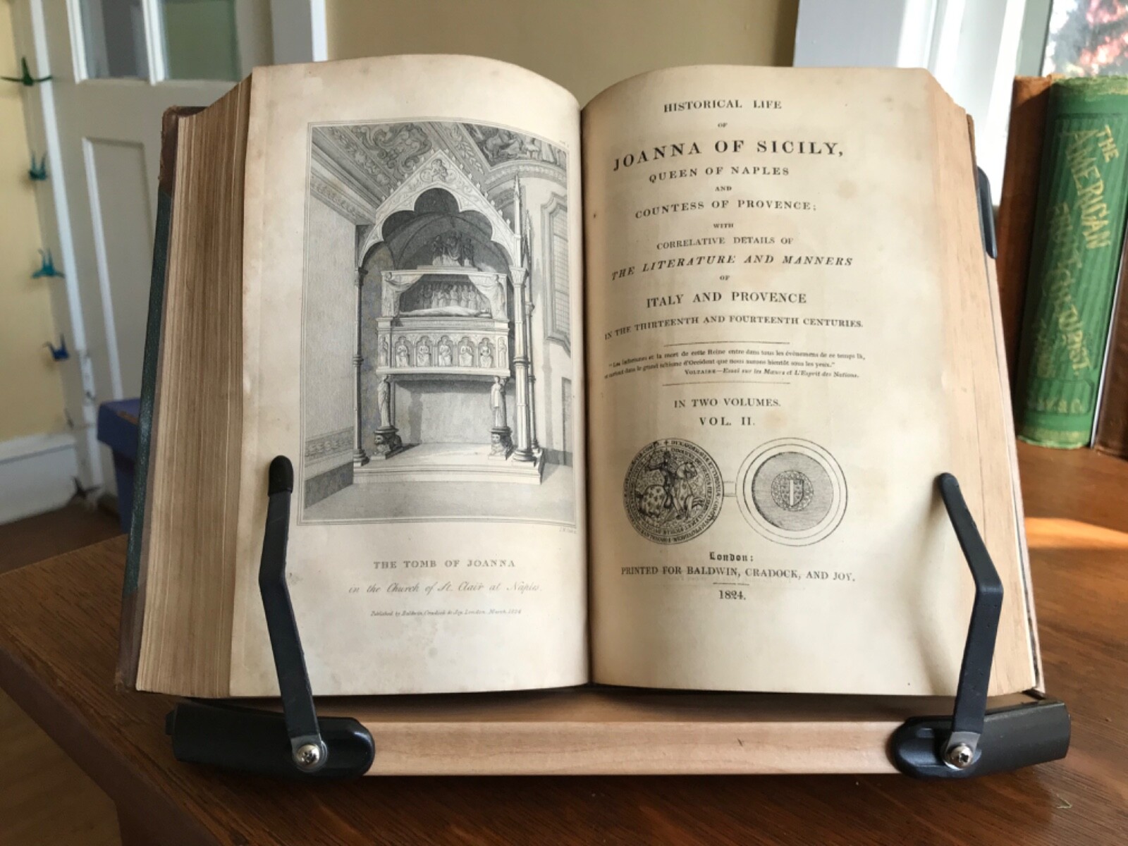 1824 Historical Life of Joanna of Sicily, Queen of Naples – Two Volumes Bound