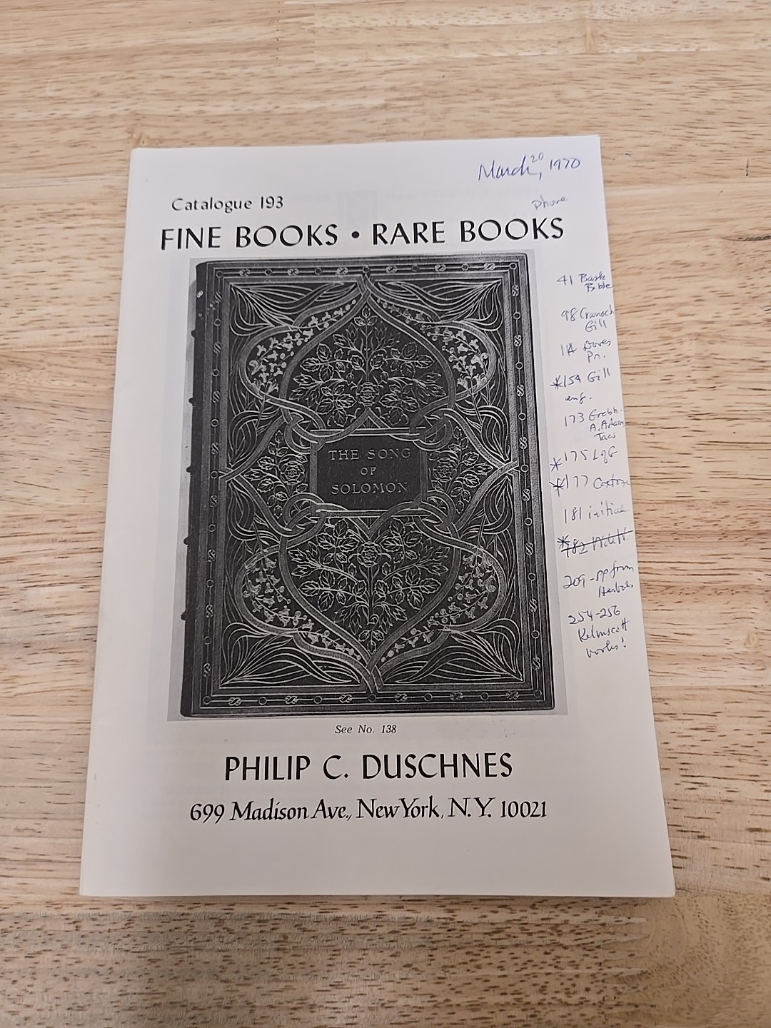 Philip C. Duschnes Rare Book Bookseller Catalogue 193 Fine & Rare Books