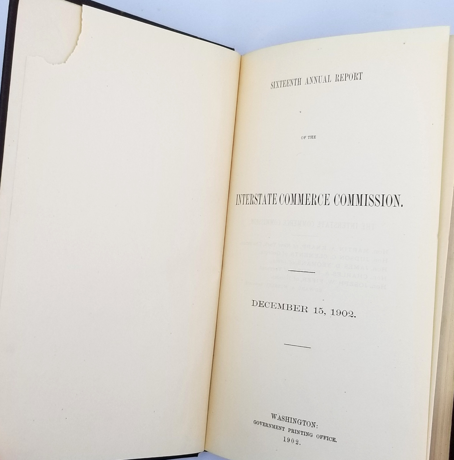 1902 Interstate Commerce Commission Annual Report – Railroad Regulation ICC