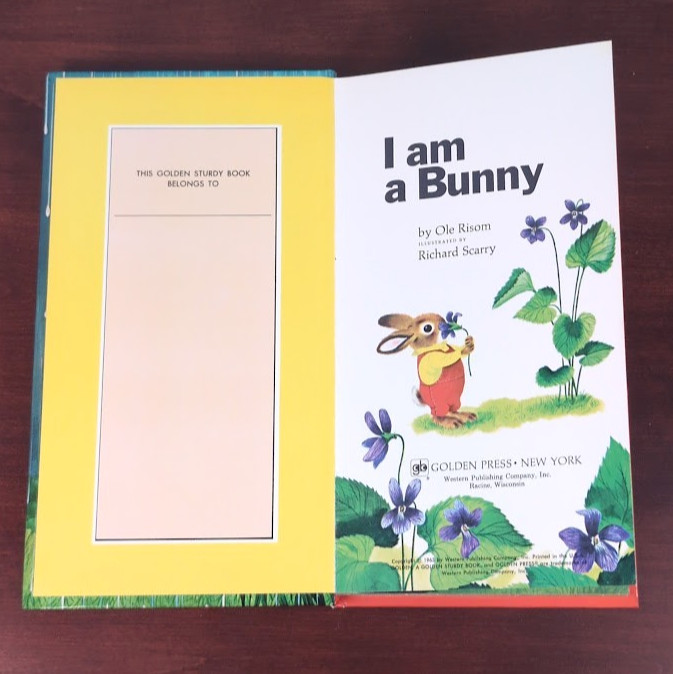 VTG 1963 I Am A Bunny by Ole Risom & Richard Scarry A Golden Sturdy Board Book