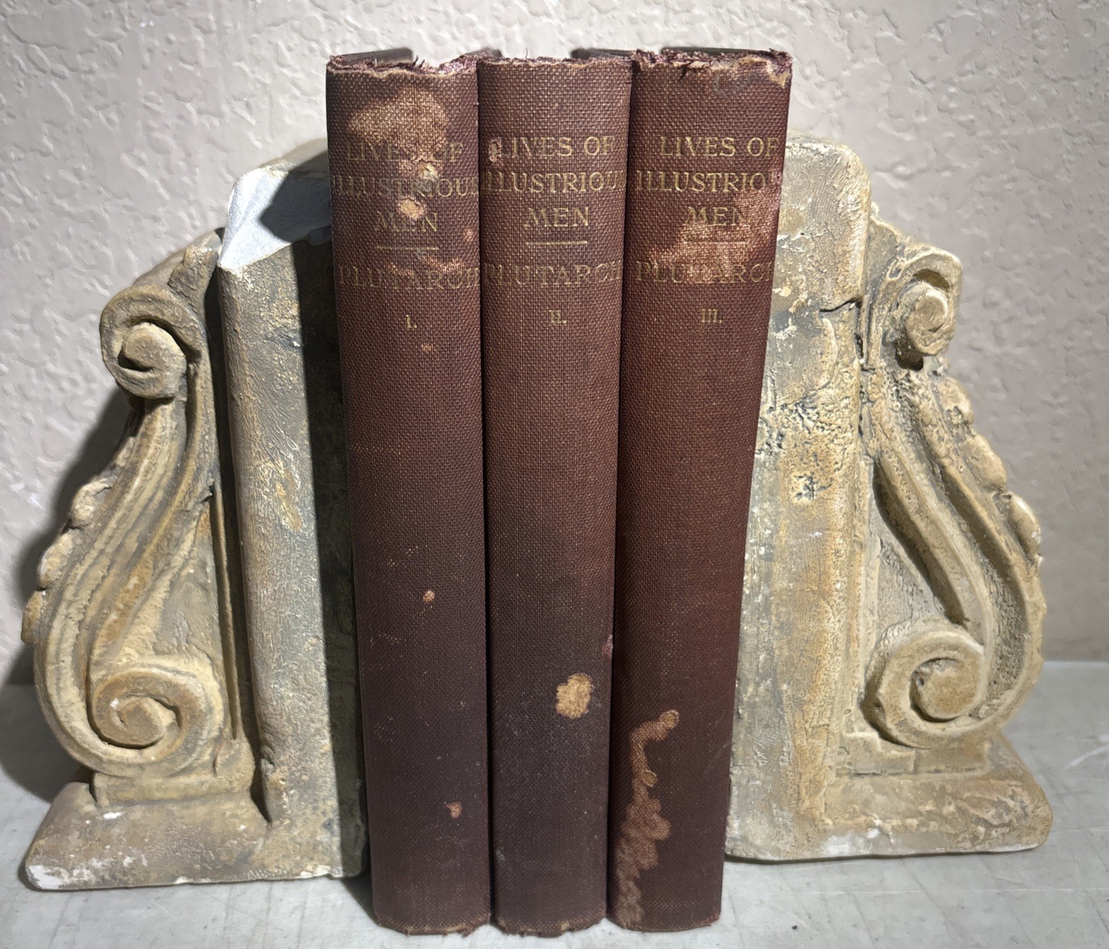 Plutarch’s Lives Of Illustrious Men Translated By John Dryden in 3 Volumes 1880s