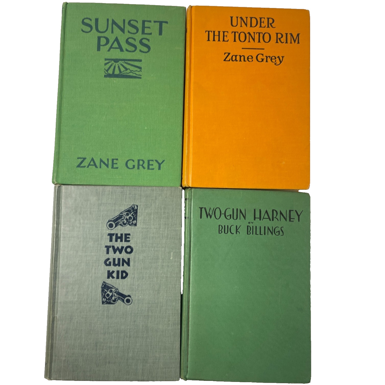 4 Western Hardcovers Lot – Zane Grey, Clem Yore, Buck Billings – Pre-1940 – Good