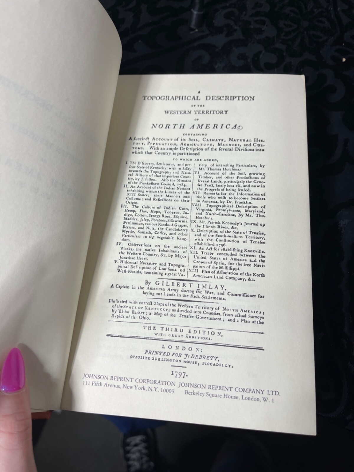 A Topographical Description of the Western Territory – Gilbert Imlay