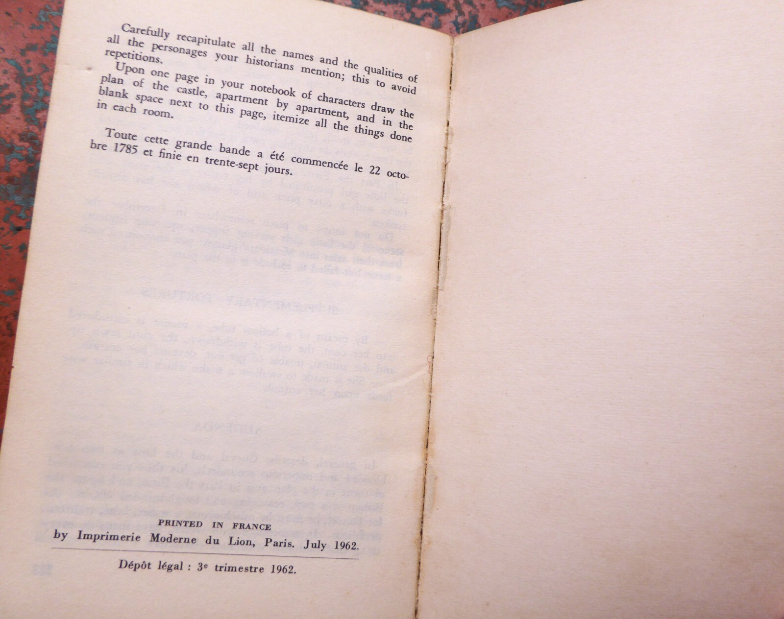 120 Days of Sodom Vol III 1962 Marquis de Sade Olympia Press Book Traveller’s