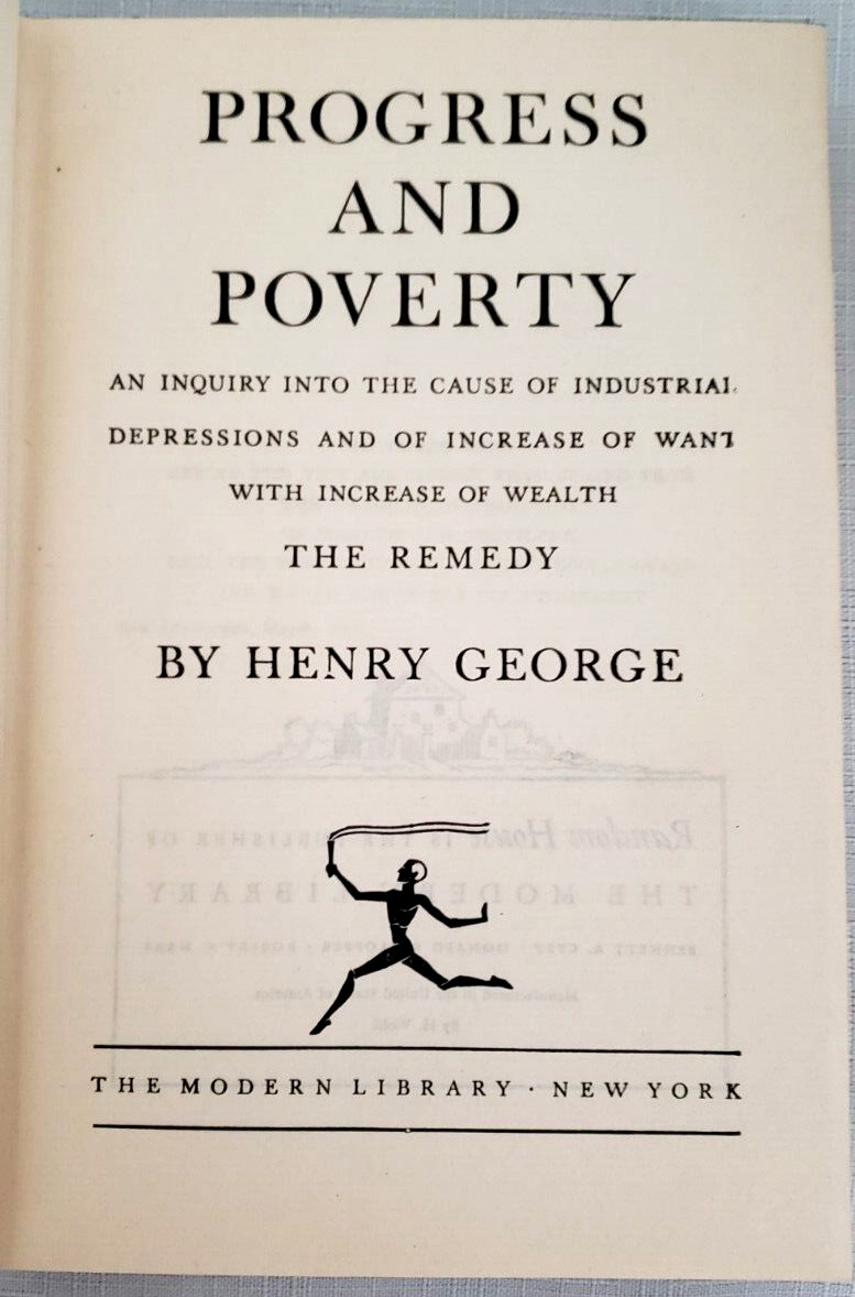1942 Henry George PROGRESS & POVERTY: 50 Annv Edition,Finance,Business,Economics