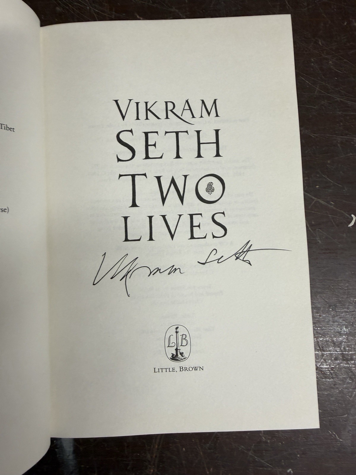 SIGNED Vikram Seth Two Lives First Edition 1st Printing 2005 Hardback Dust Jacke