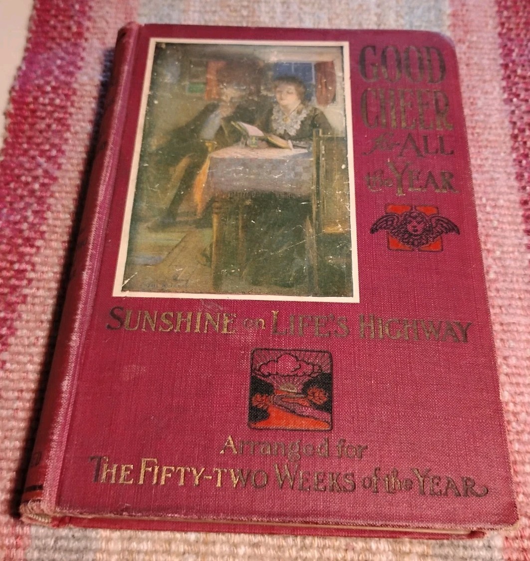 Good Cheer for All Year VTG ATQ Beautiful Victorian Red Decor HC Inspiration HTF