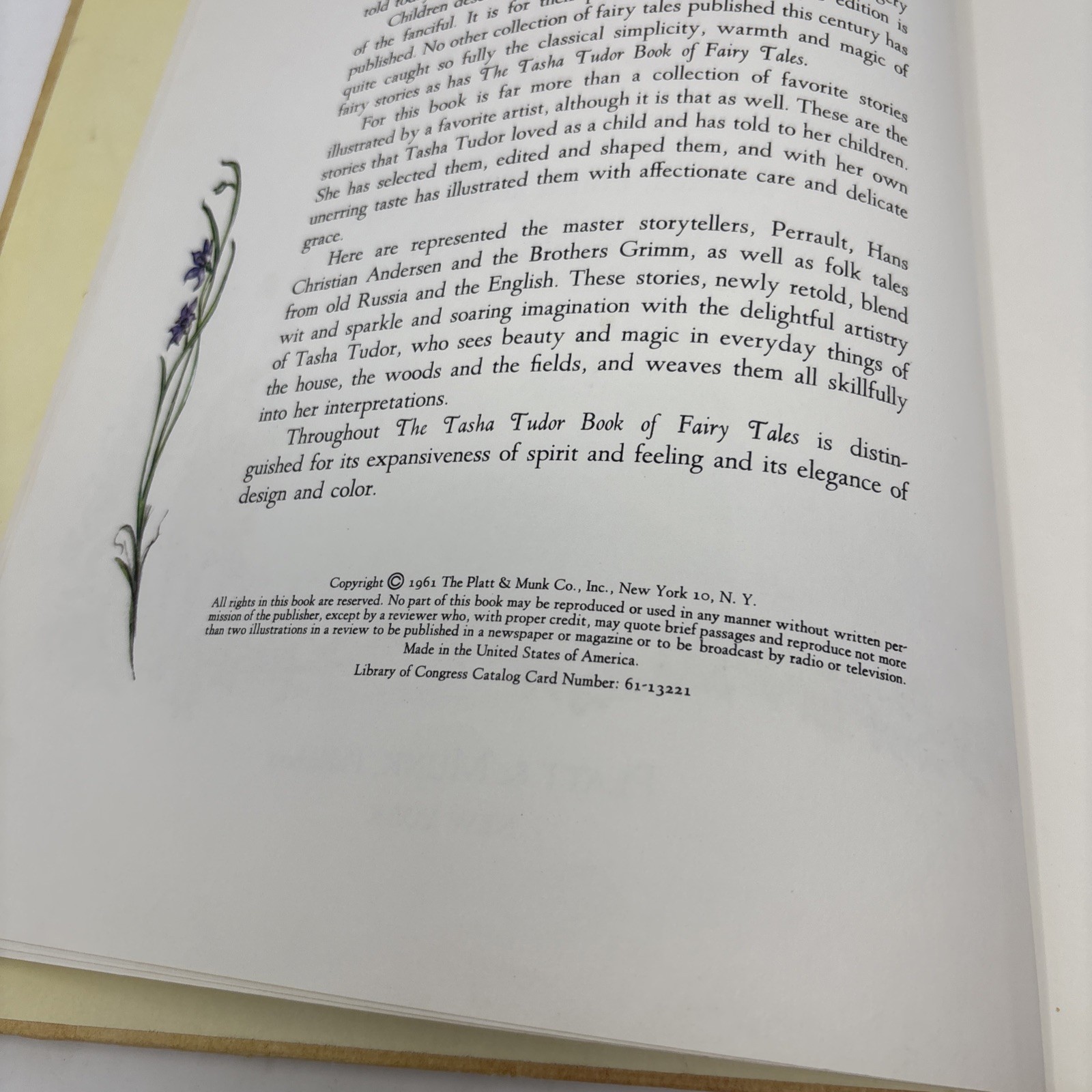 The Tasha Tudor Book Of Fairy Tales Hardcover Vintage 1969
