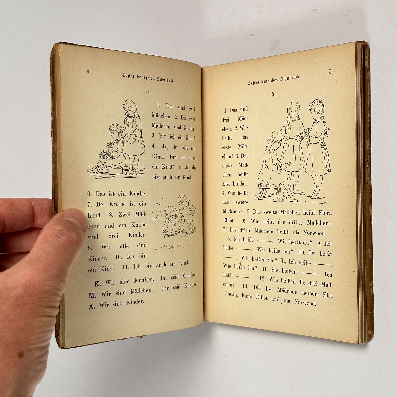 1900 German Language Primer „Erstes Deutsches Schulbuch“ Nix (Hardcover)