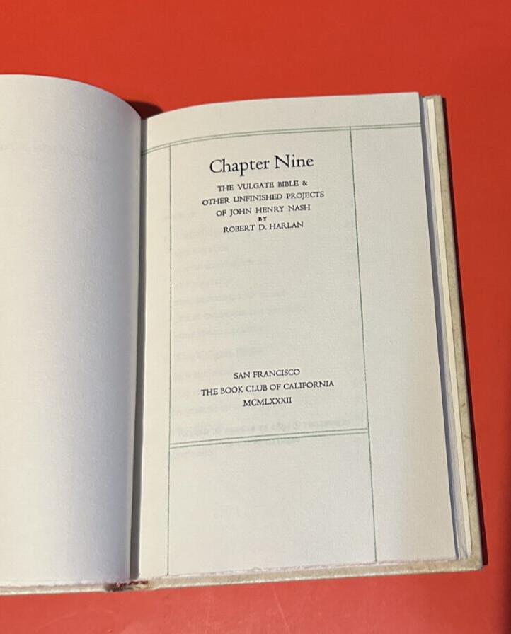 Chapter Nine: the Vulgate Bible and Other Unfinished Projects of John Henry Nash