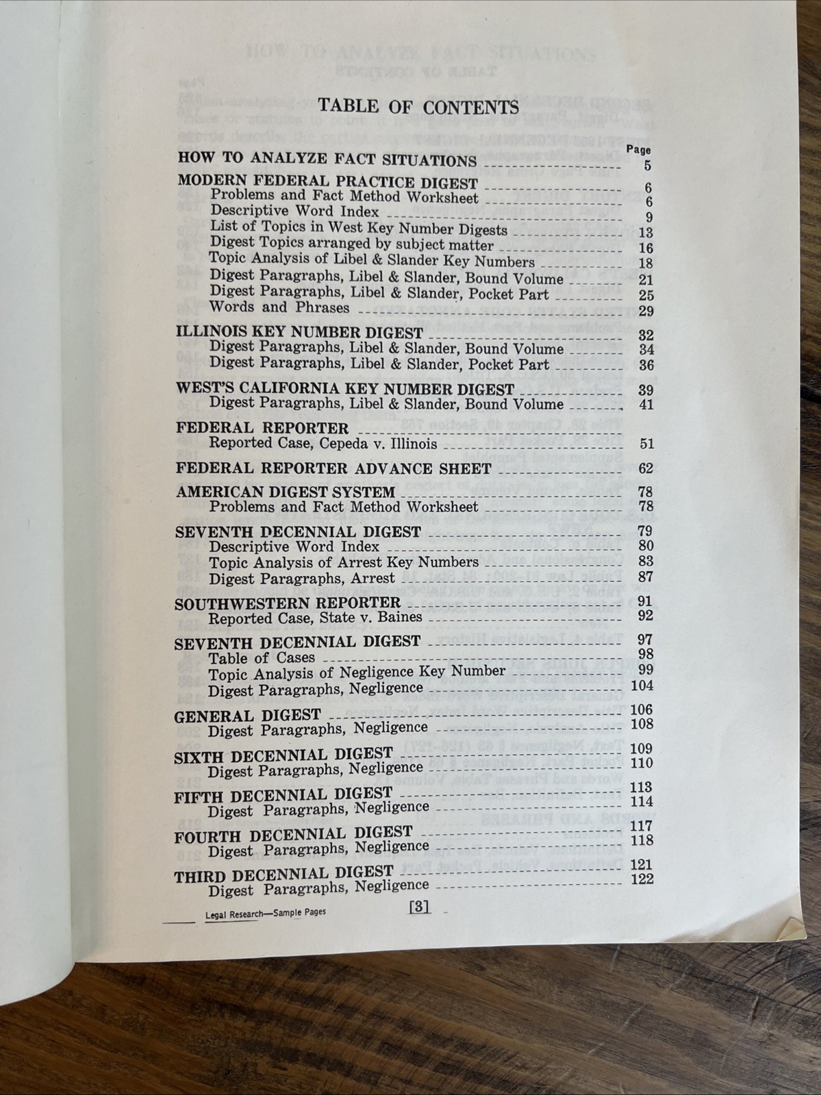 WEST PUBLISHING CO SAMPLE PAGES ILLUSTRATING ORGANIZATION & RESEARCH TECHNIQUES