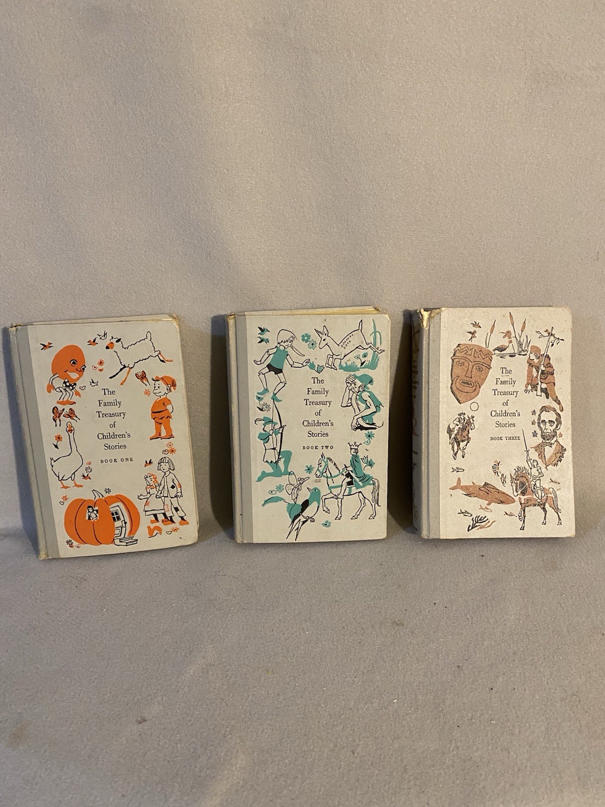 The Family Treasury of Children’s Stories 1956 Full Set Vol 1-3 Vintage Books