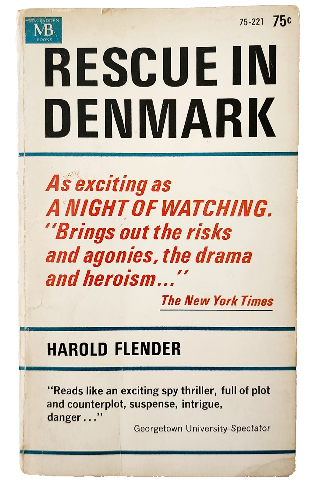 1968 Rescue In Denmark Harold Flender WWII Holocaust History Vintage PB Military