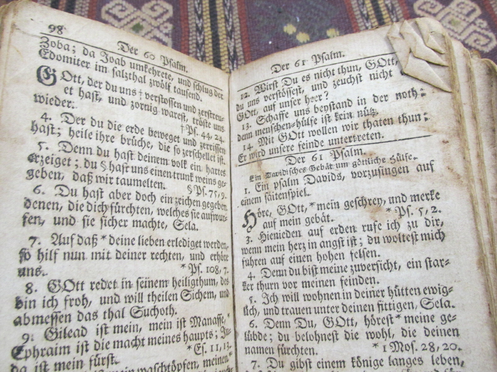 1784 Germantown, Pennsylvania DER PSALTER Psalms Wooden Boards Rare Leather Book