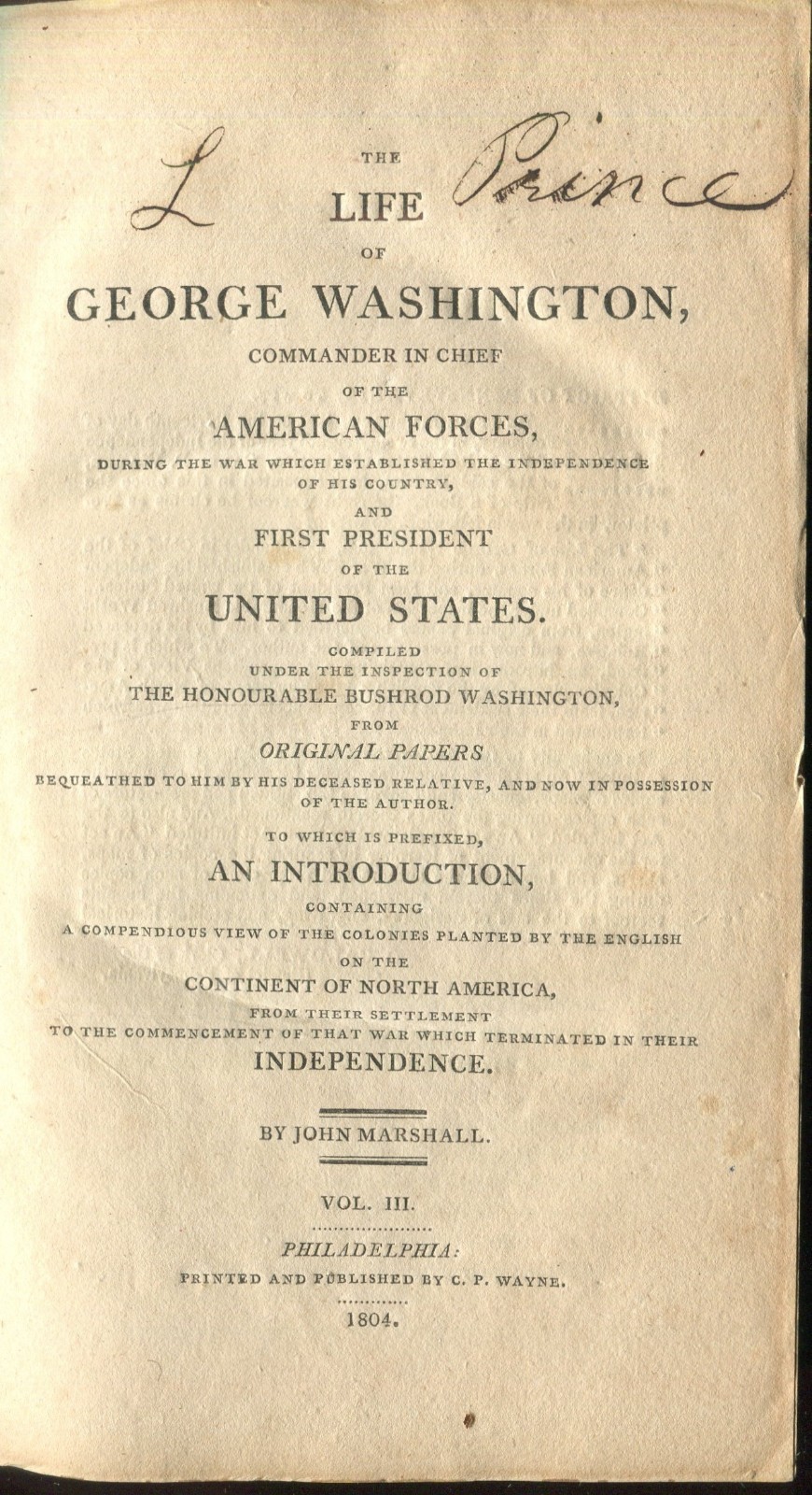 THE LIFE OF GEORGE WASHINGTON 1804 – 1807 Five Volumes First Edition