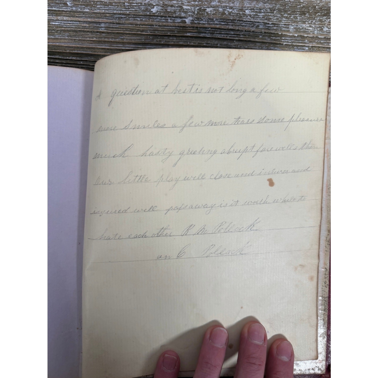 Antique Civil War Era 1860s Love’s Offering Friendship Album Handwritten Notes