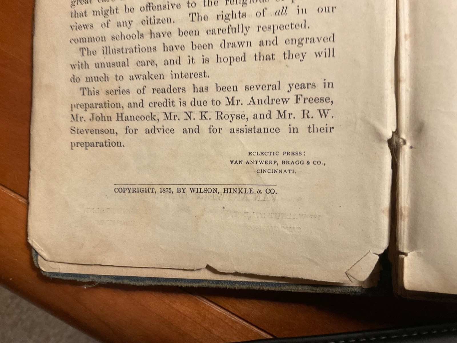 1875 THE GRADED SCHOOL FIFTH READER – T W HARVEY Lawton, Michigan w/1888 Cert!
