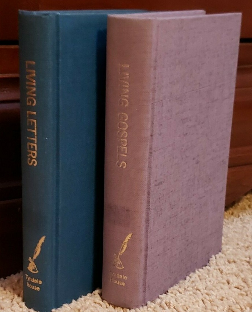 Vintage Tyndale House Living Letters Living Gospels Set of 2 Kenneth N. Taylor