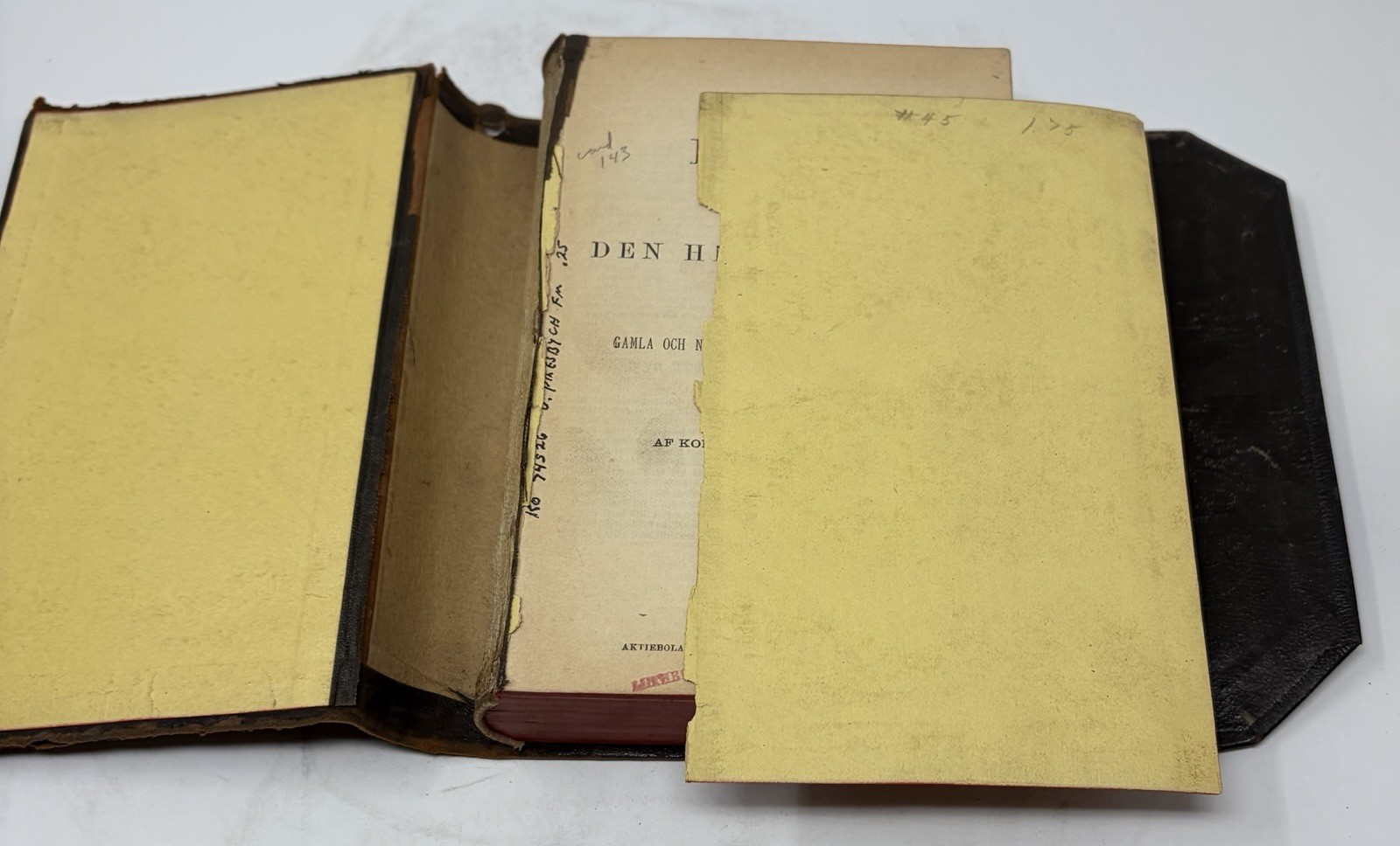 BIBELN 1896 Old Antique Swedish Bible Leather Bound Book A. L. Normans Stockholm