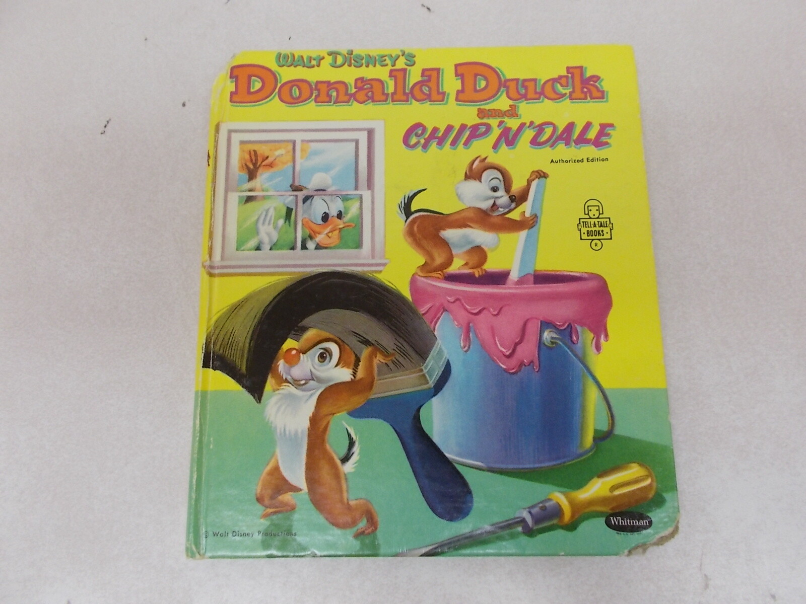 % Vintage 1954 Disney Donald Duck And Chip N Dale Tell-A-Tale Book Whitman