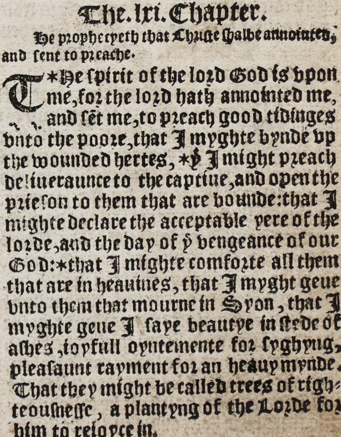 Isaiah 61 Spirit of the Lord & Isaiah 60 Arise Shine 1549 Matthew’s Bible Leaf
