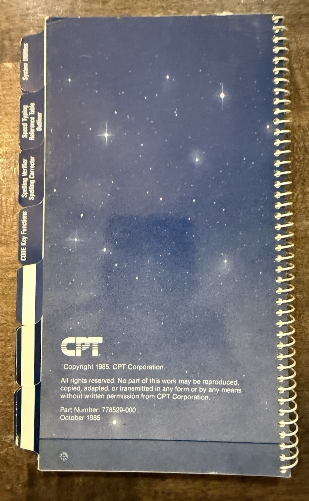 1985 QUICK REFERENCE GUIDE CPT Phoenix & Phoenix Jr. Systems Chart
