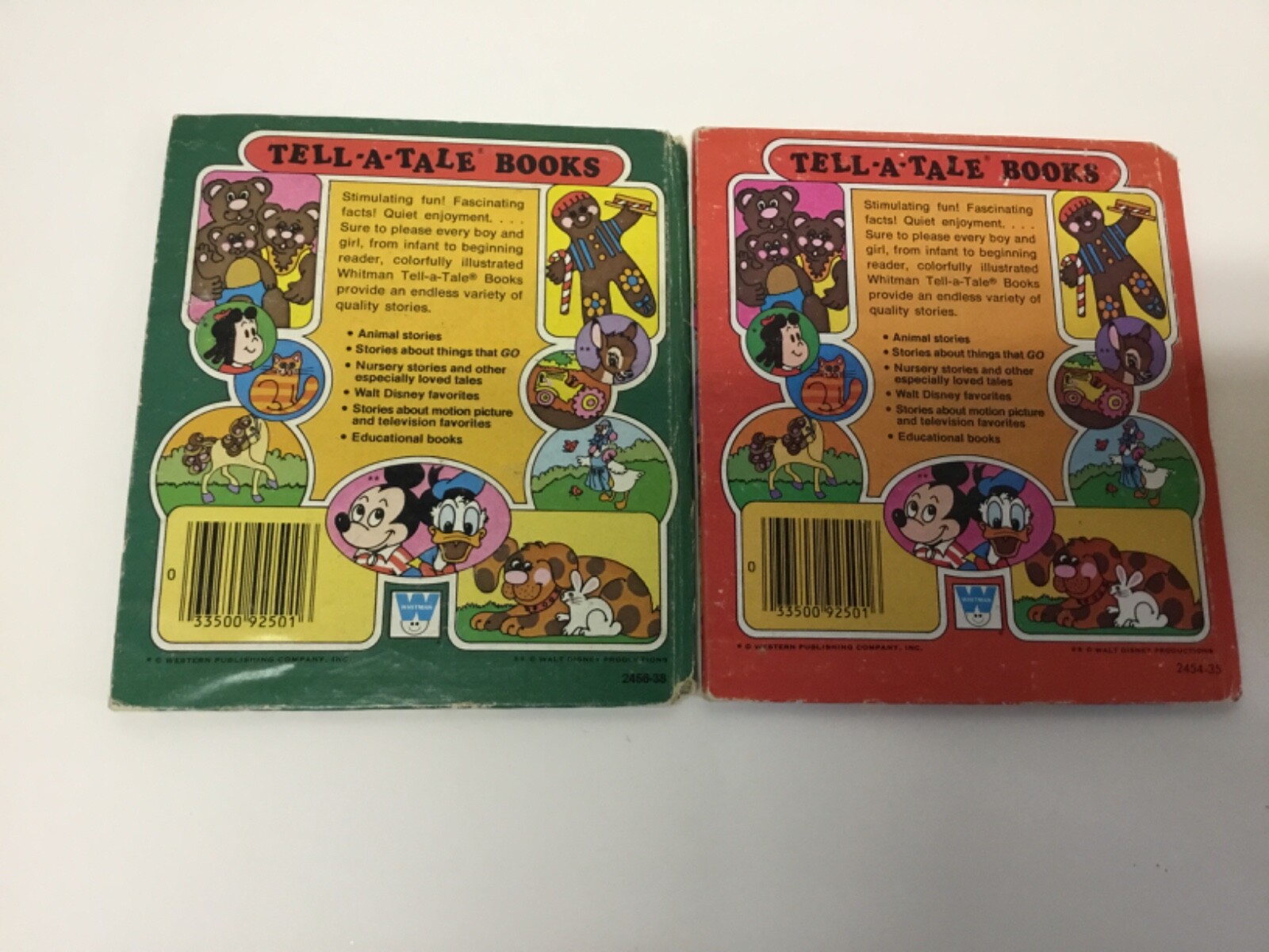 Lot of 2 Tell A Tale books- SLEEPING BEAUTY 1959/MICKEY MOUSE MOUSEKETEERS 1977