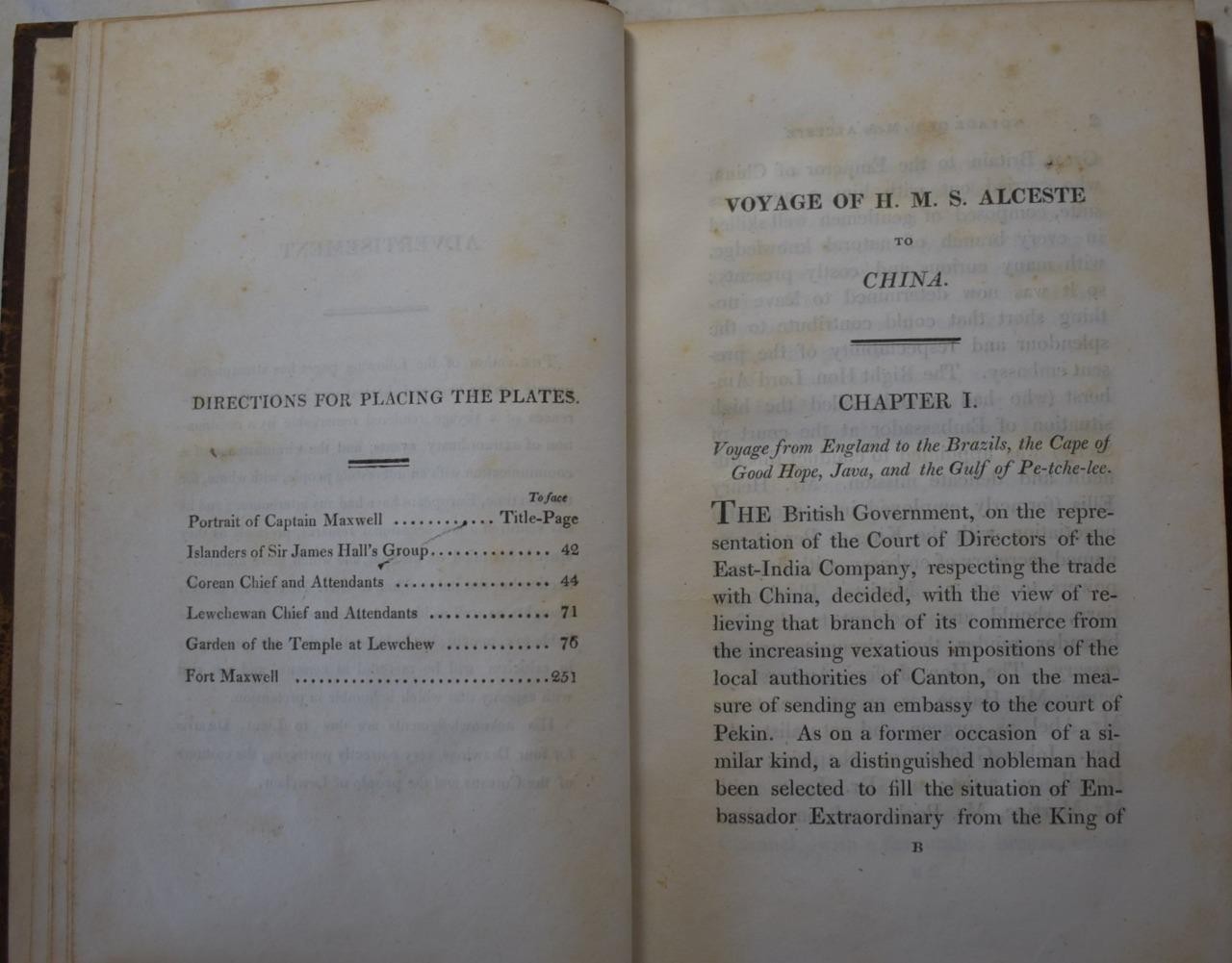 VOYAGE OF HIS MAJESTY’S SHIP ALCESTE, M’Leod, 1818 Embassy to China, Korea
