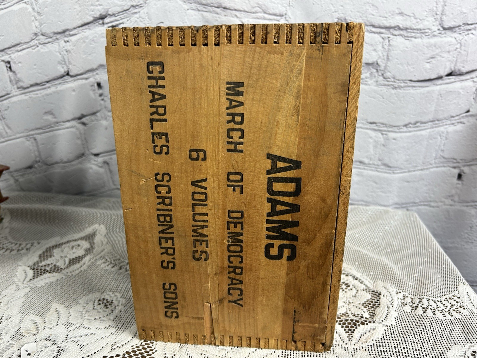 March of Democracy 1-6 Set James Truslow Adams Wood Crate Charles Scribners Sons