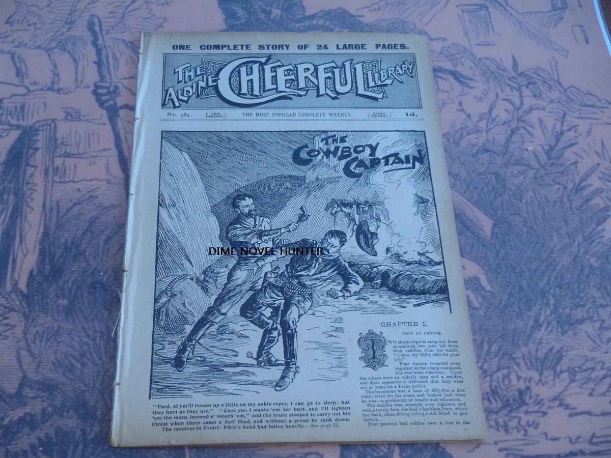 COWBOY CAPTAIN WESTERN ALDINE CHEERFUL LIBRARY #581 SCARCE PENNY DREADFUL