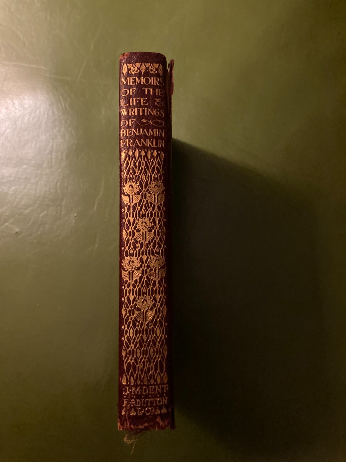 Memoirs of the Life and Writings of Benjamin Franklin 1913 Vintage Booke leather