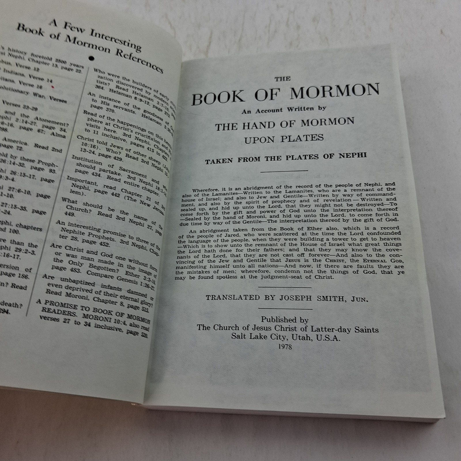 1978 Gold Foil Edition of the Book of Mormon Paperback Vintage