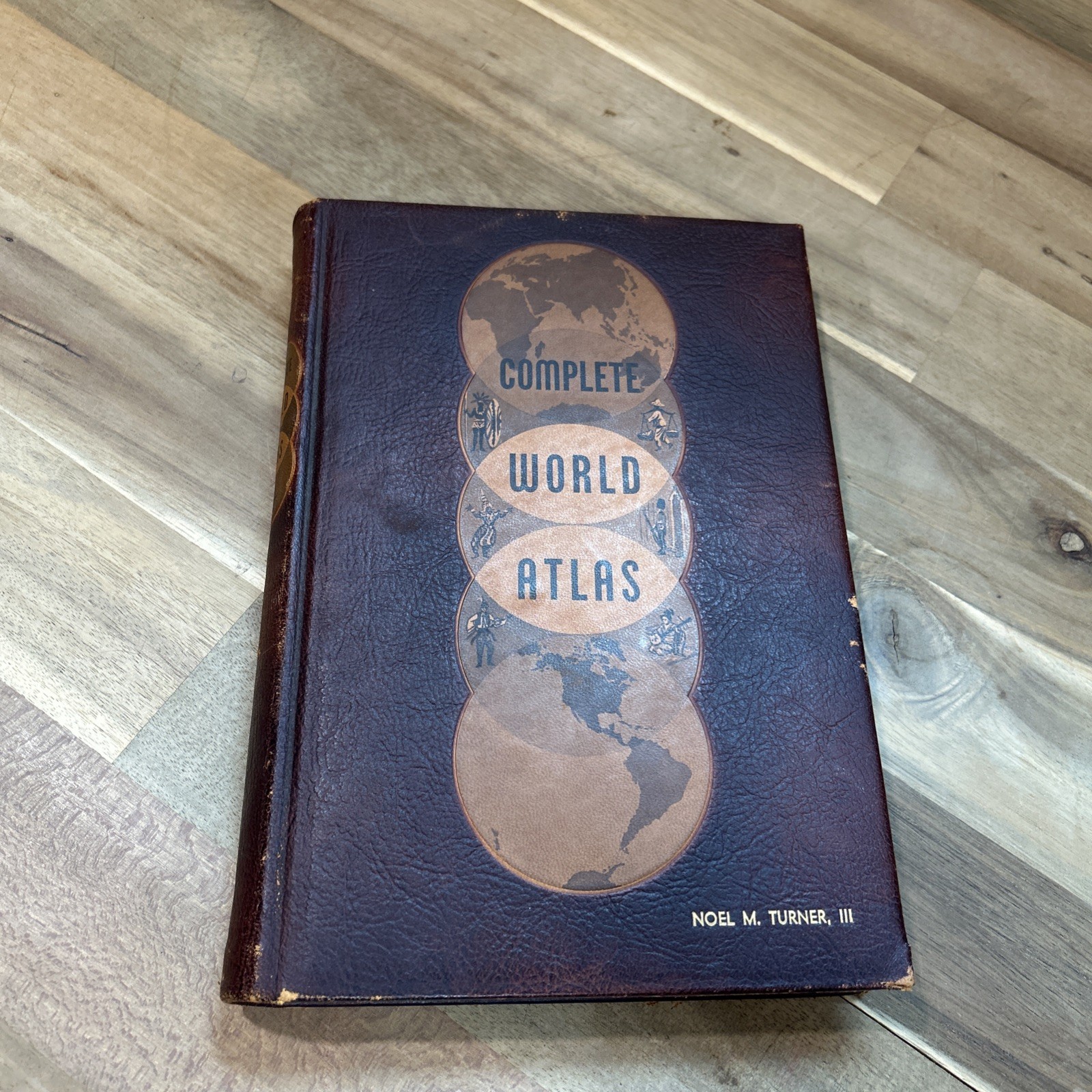Hammonds Complete World Atlas Book Mission Leather Bound 1961 In Great Condition