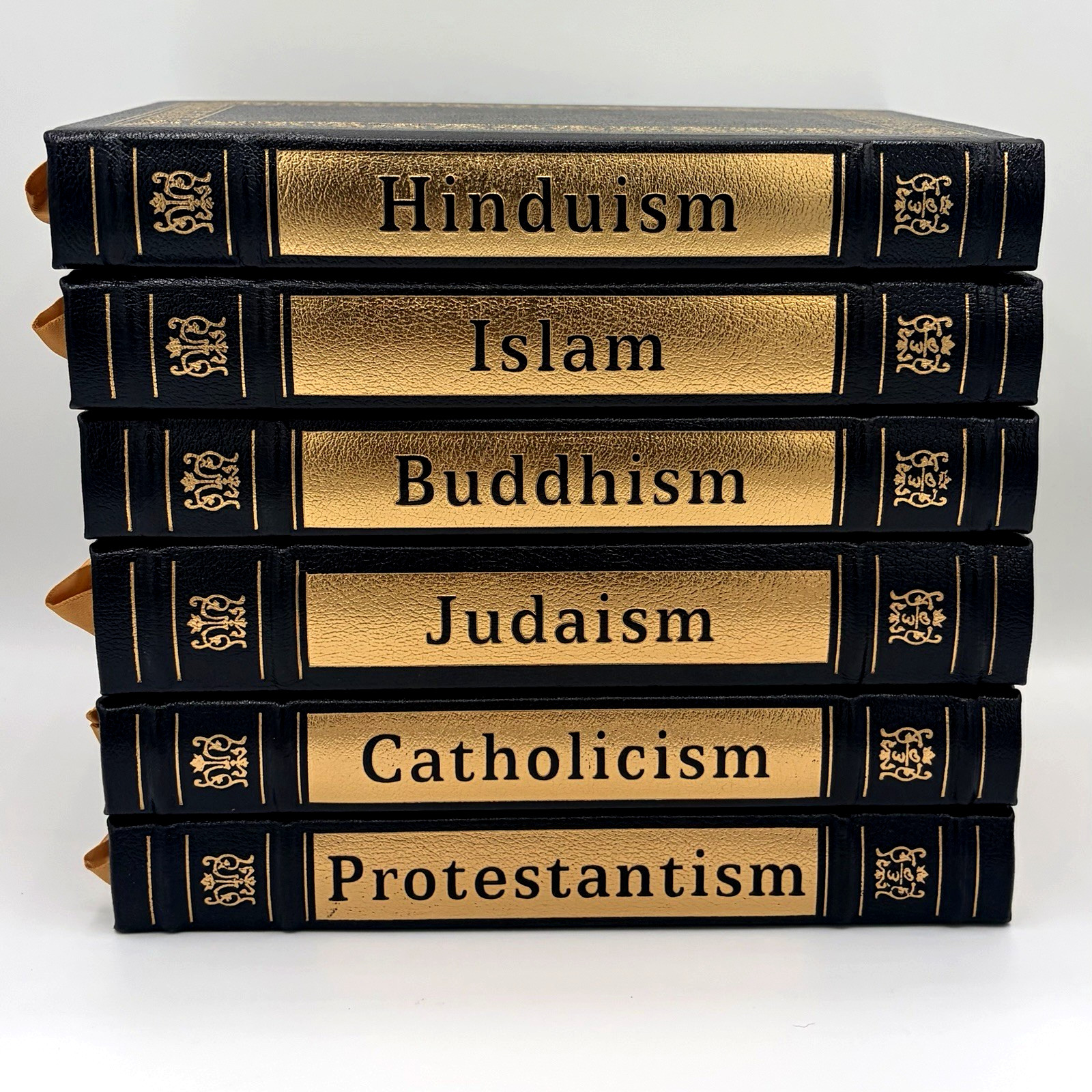The WORLD’S GREAT RELIGIONS 6 Volume Set by Easton Press Leather Like New Gilt