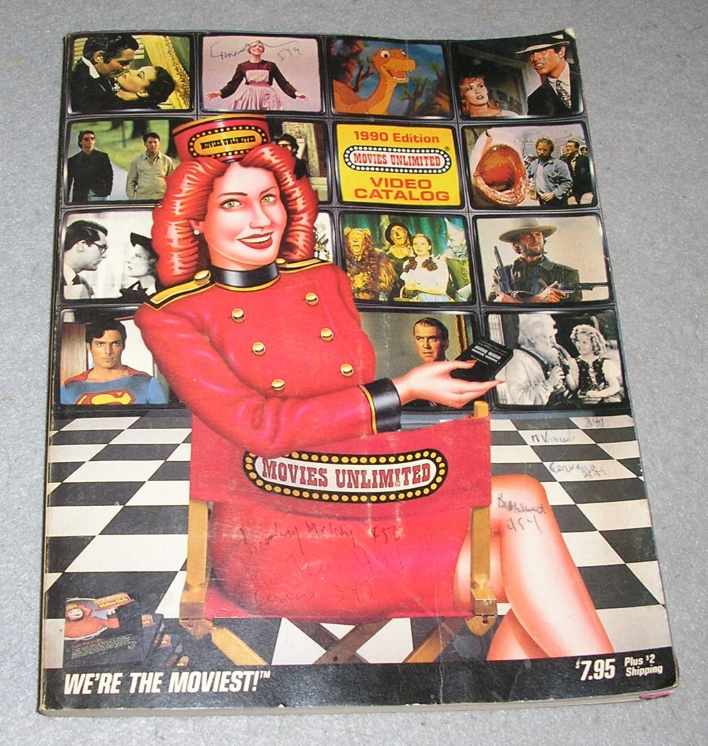 Vintage VHS Movie Book Catalog Film Movies Video Tapes Unlimited 1990 Edition