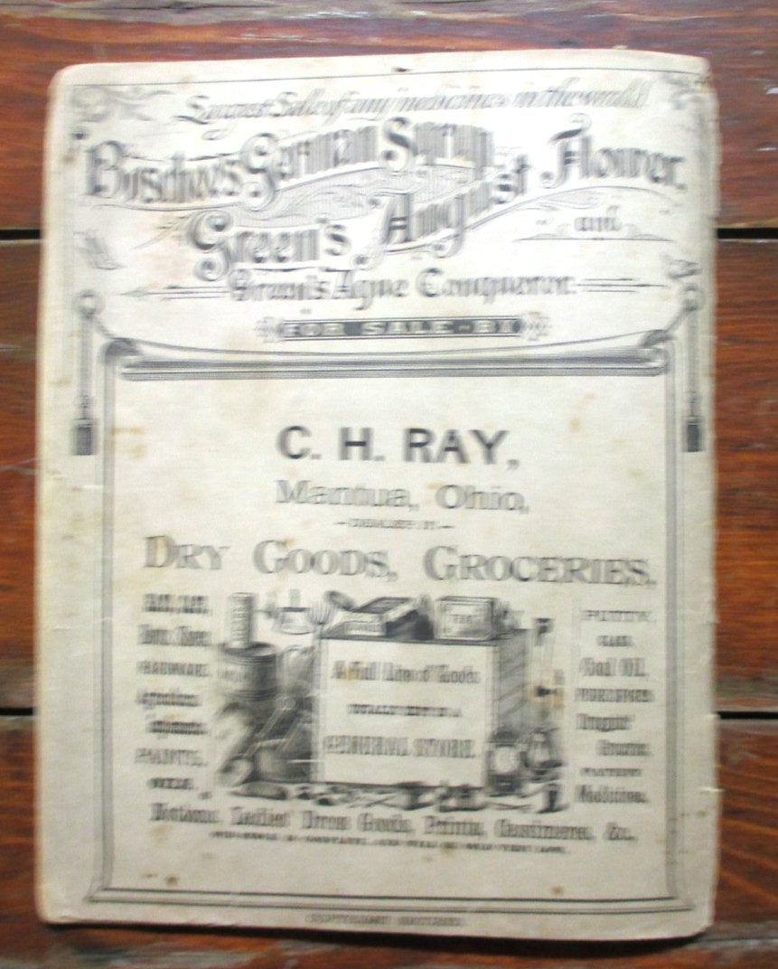 1881 Green’s Diary & Almanac Printed in Woodbury New Jersey – Map of Ohio