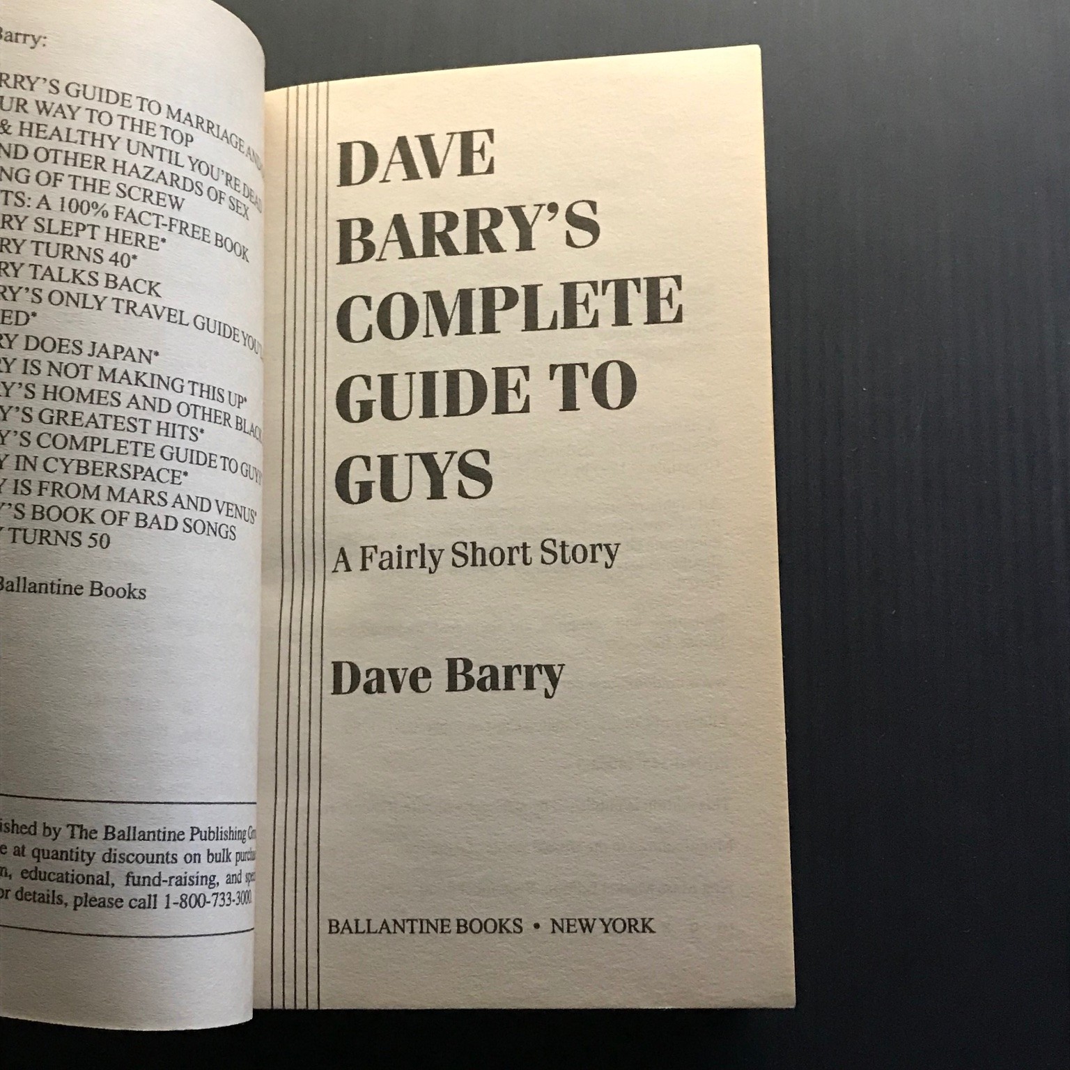 Dave Barry’s Complete Guide to Guys Dave Barry 2000 Paperback Humor