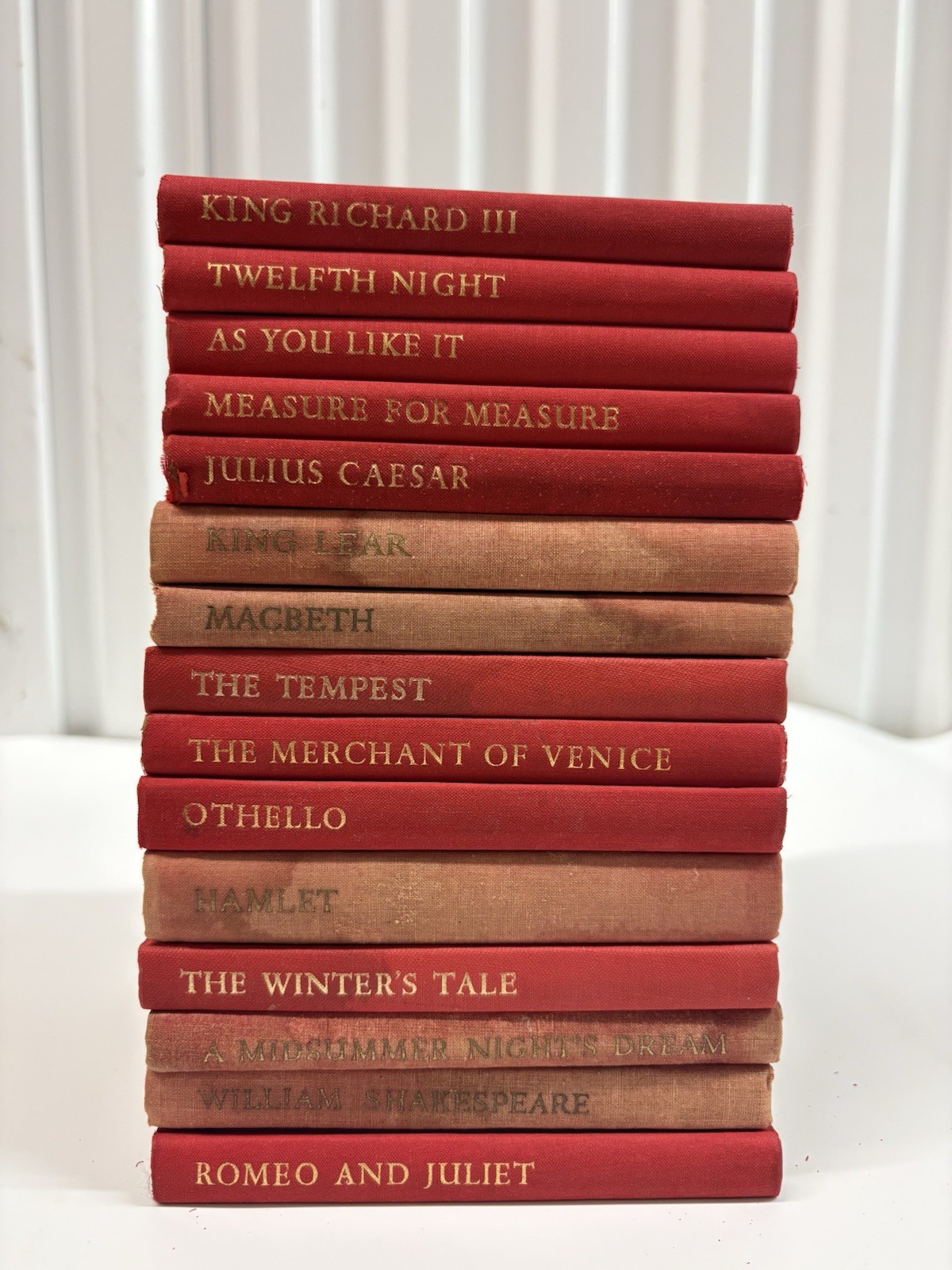 Vintage New Temple Shakespeare Book Set J.M. Dent London 15 Vol Red Hardcover