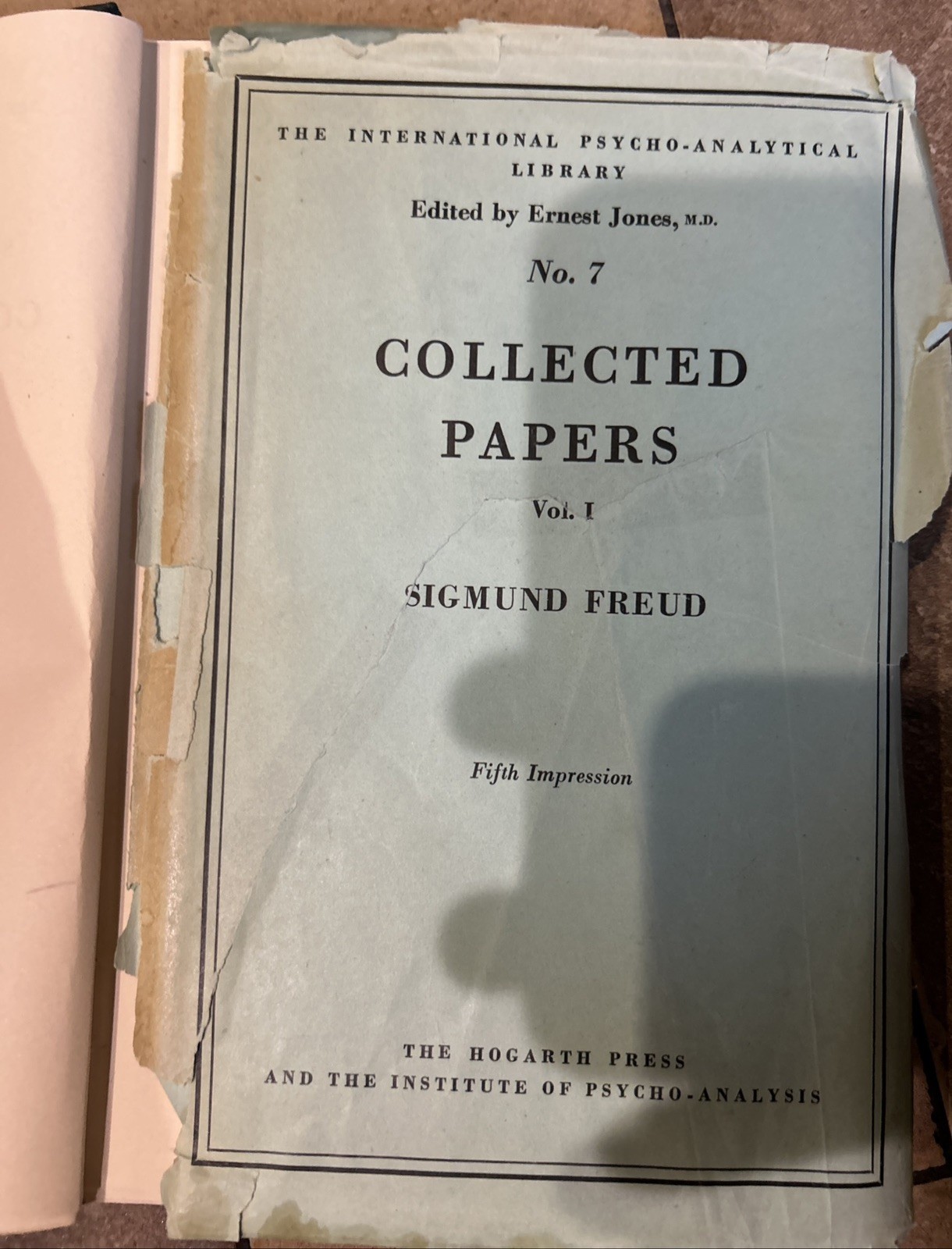 THE Sigmund Freud COLLECTED PAPERS VOL. 1 5th Impression 1949 HARDCOVER WITH DJ