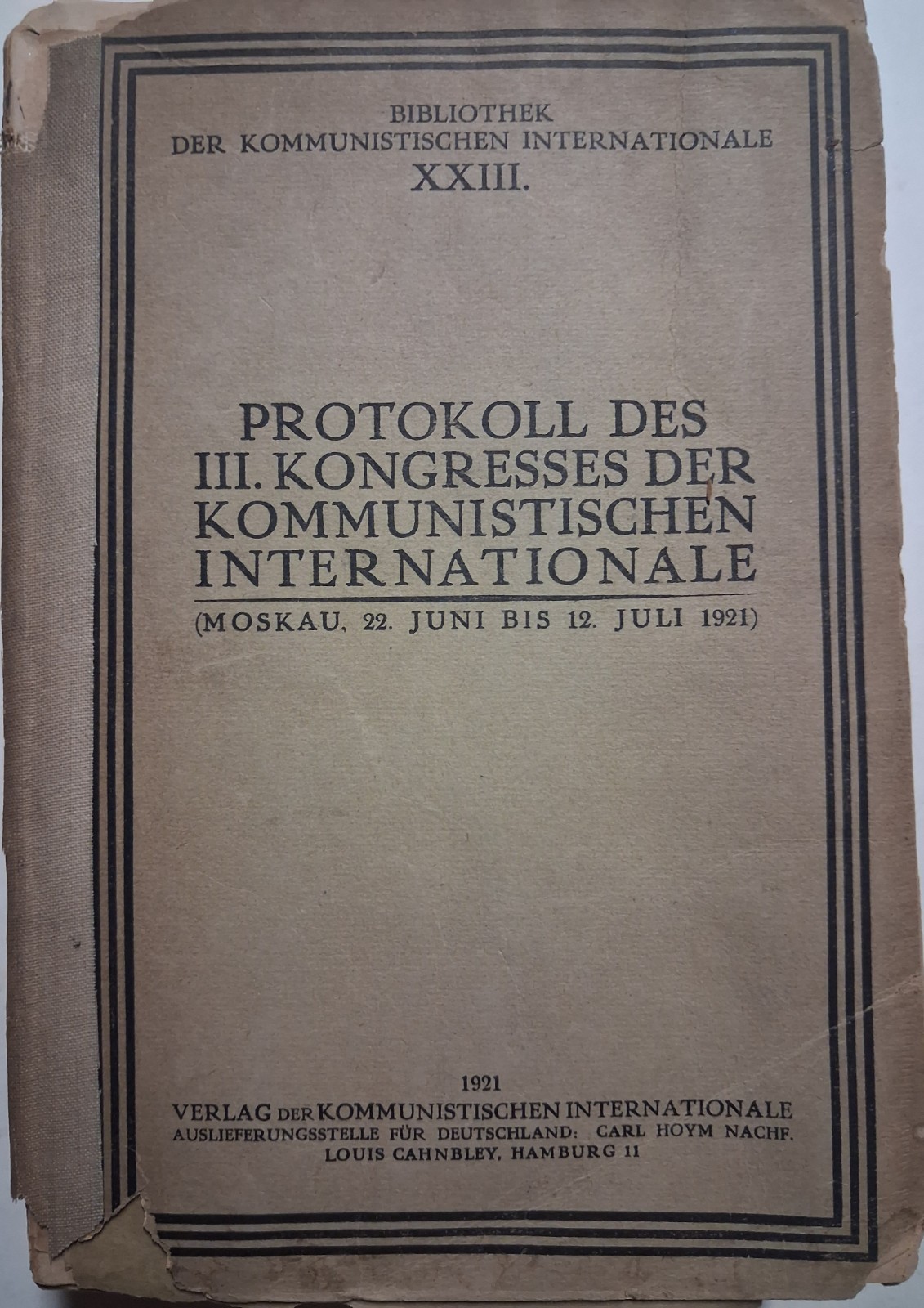1921 German Communist MOSCOW SPEECHES 3rd Communist International Congress