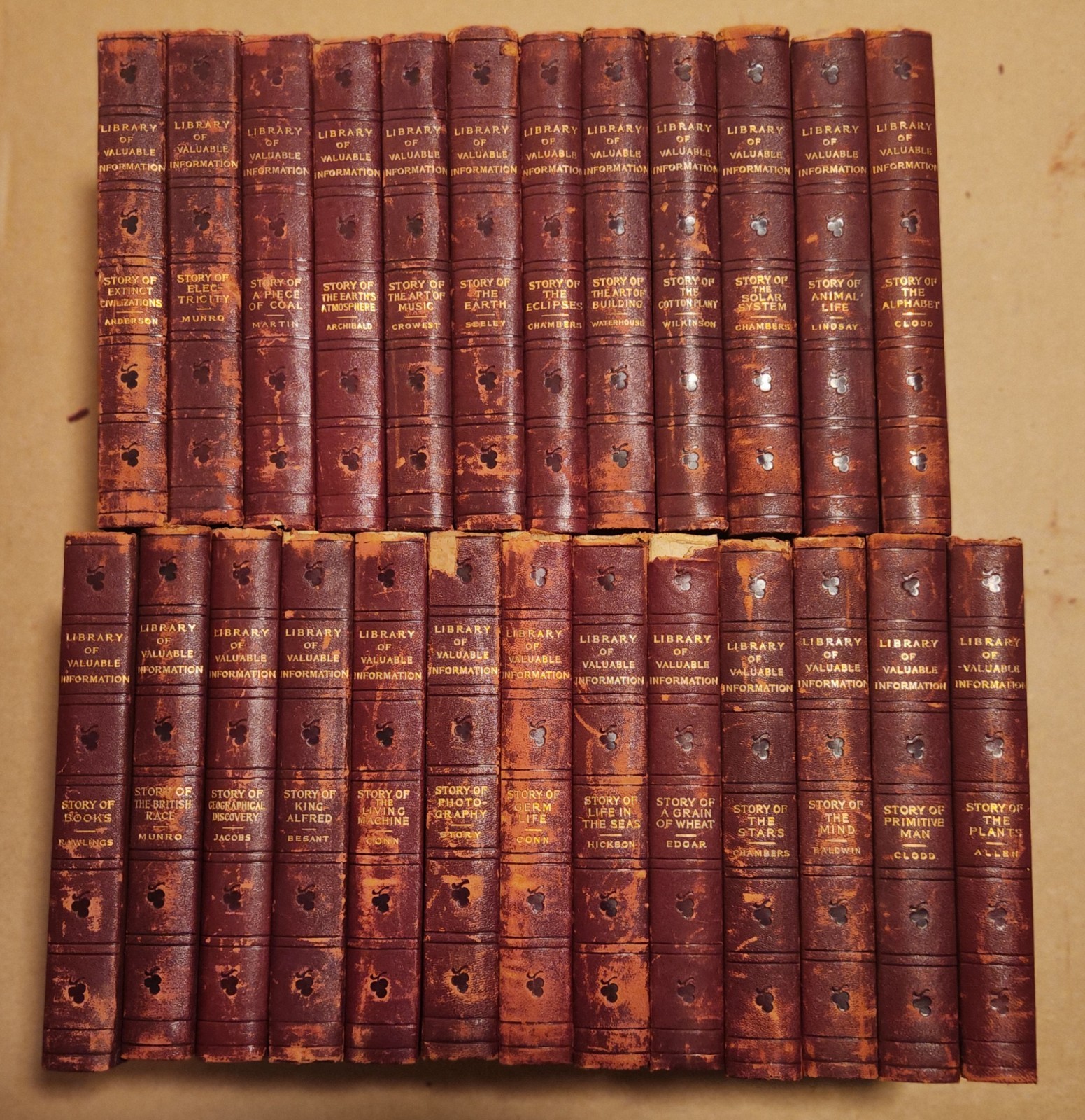 Antique 1902 Library of Valuable Information Complete 25 Volume Set D. Appleton