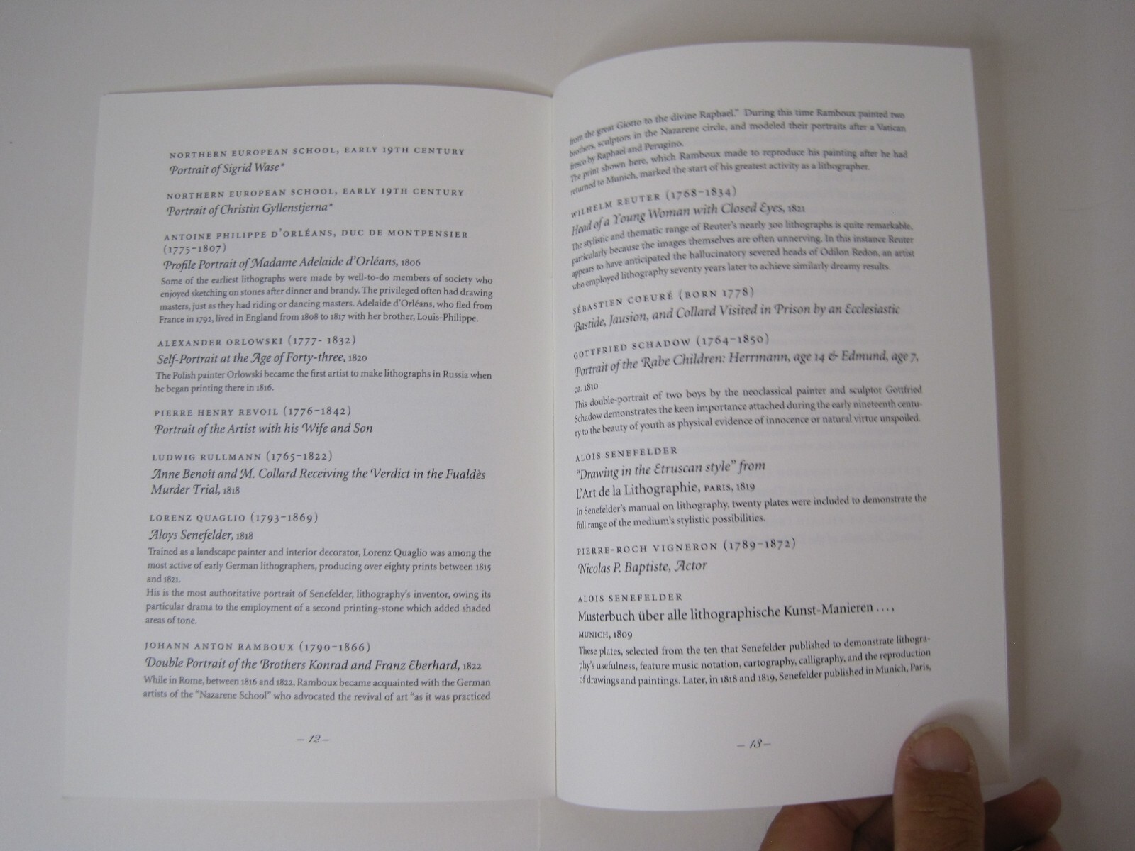 Lithography’s Faces: The First Generation PB 1996 The Grolier Club Exhibition