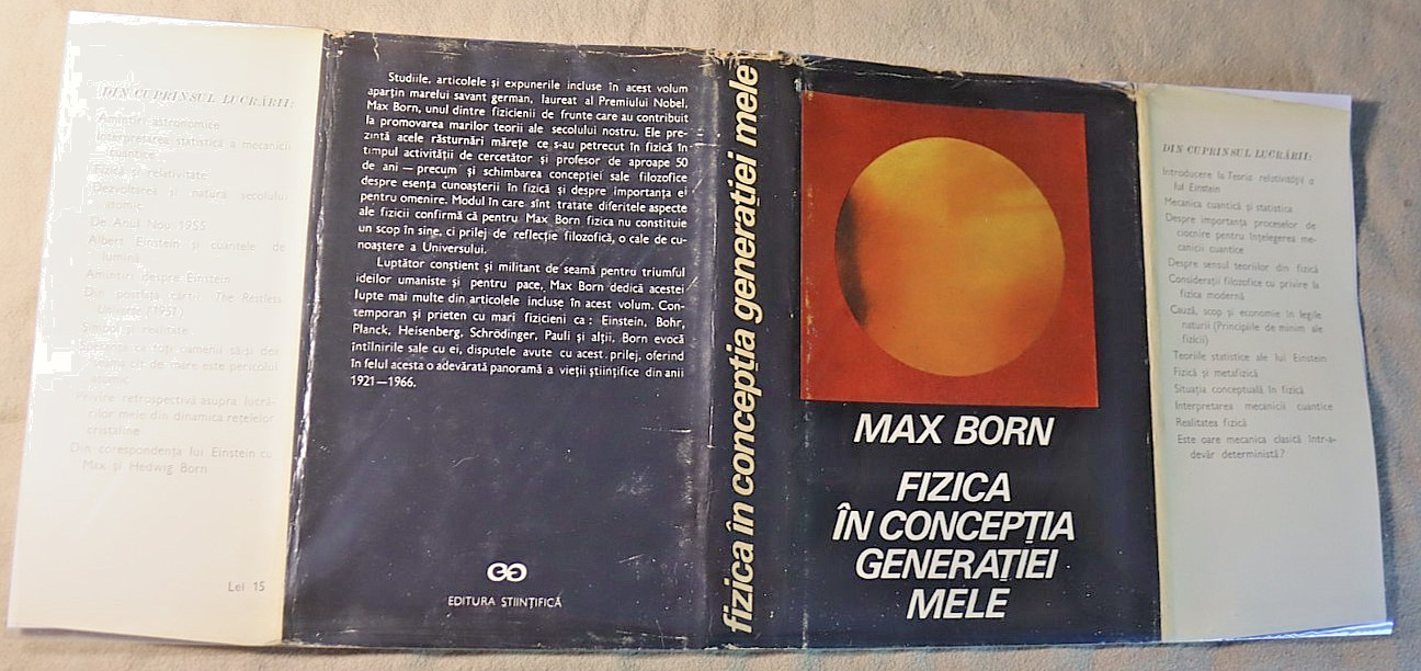 MAX BORN Romanian Language 1969 Physics in My Generation HC/DJ FIZICA
