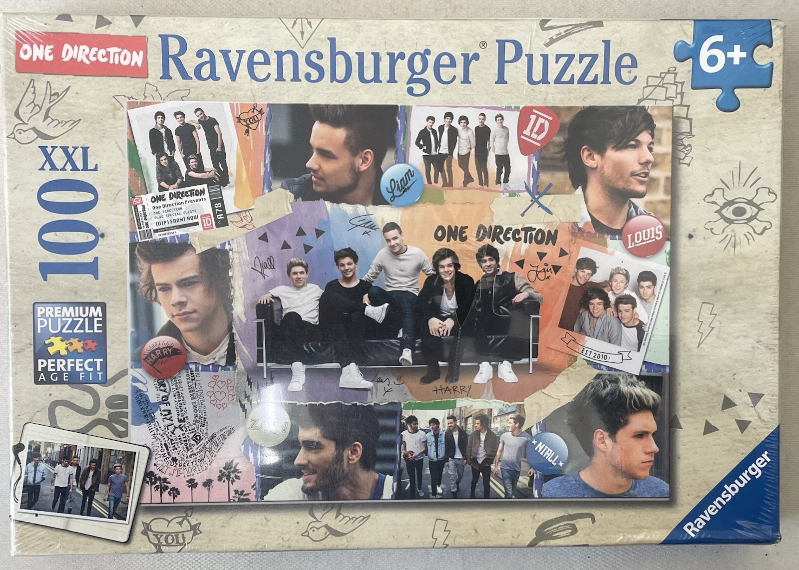 One Direction Bundle 2 x 100 Piece Jigsaw Puzzles & Stationery Gift Set