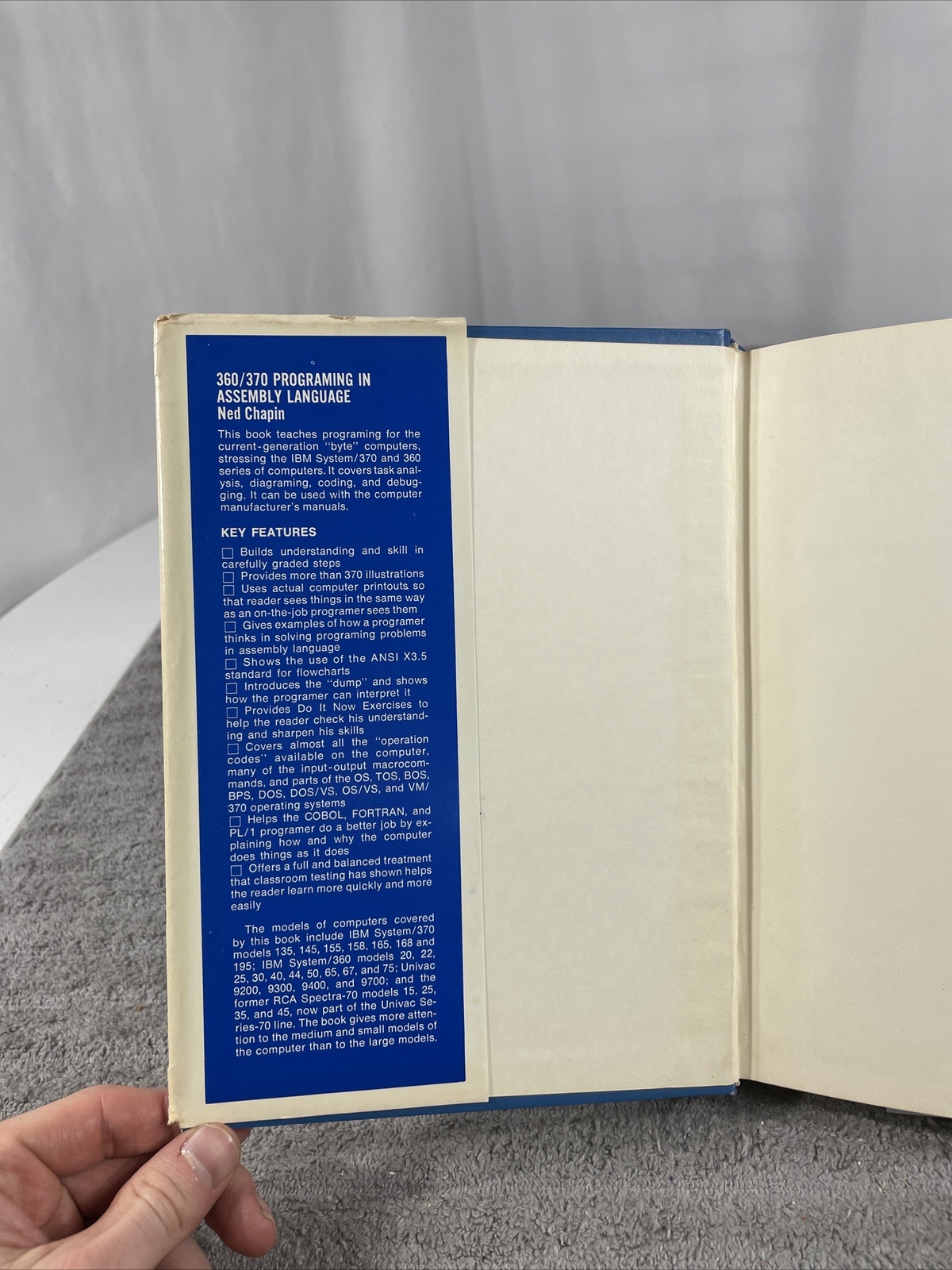 360/370 Programing In Assembly Language By Ned Chapin Hardcover Dust Jacket 1973
