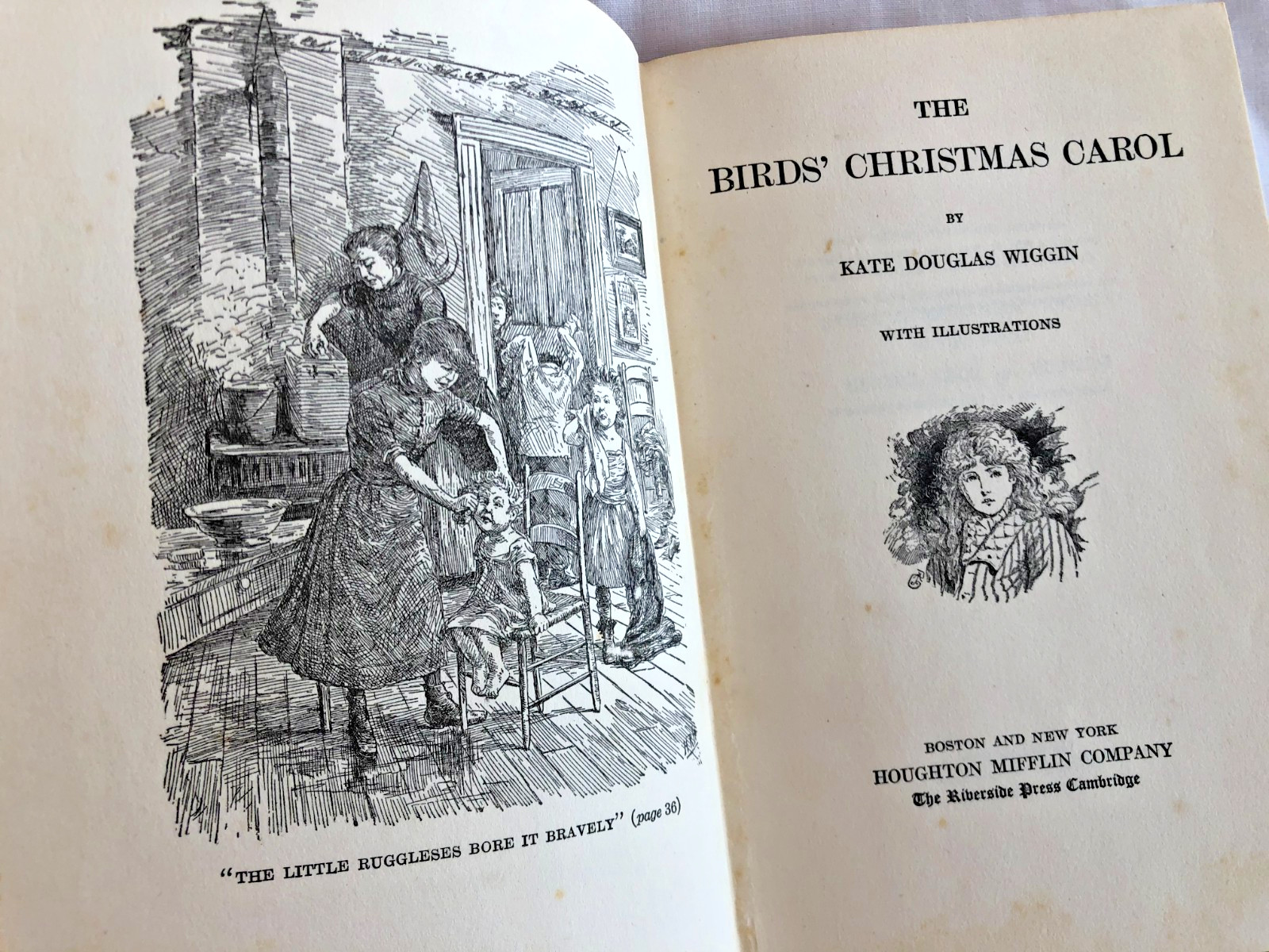The Birds‘ Christmas Carol by Kate Douglas Wiggin Vintage 1916 ILLUS. HB