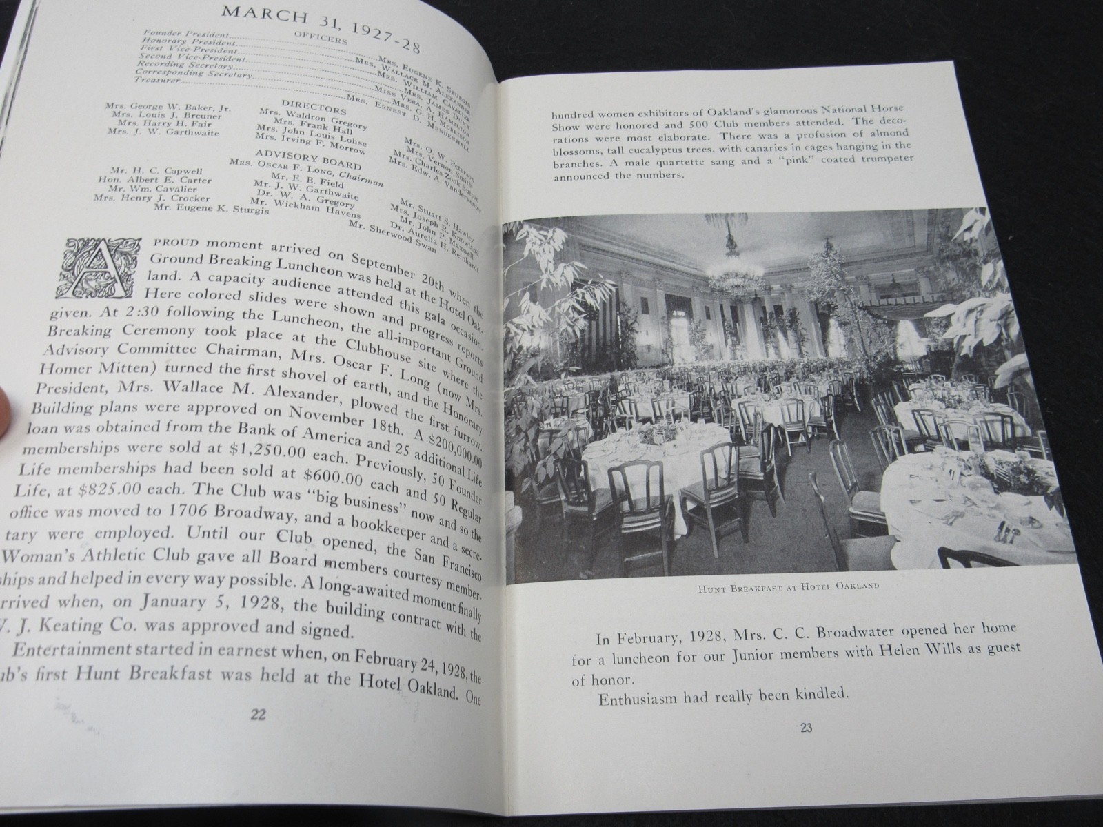 Alameda County Women’s Athletic Club A Brief History Book (1926-1949) Oakland CA
