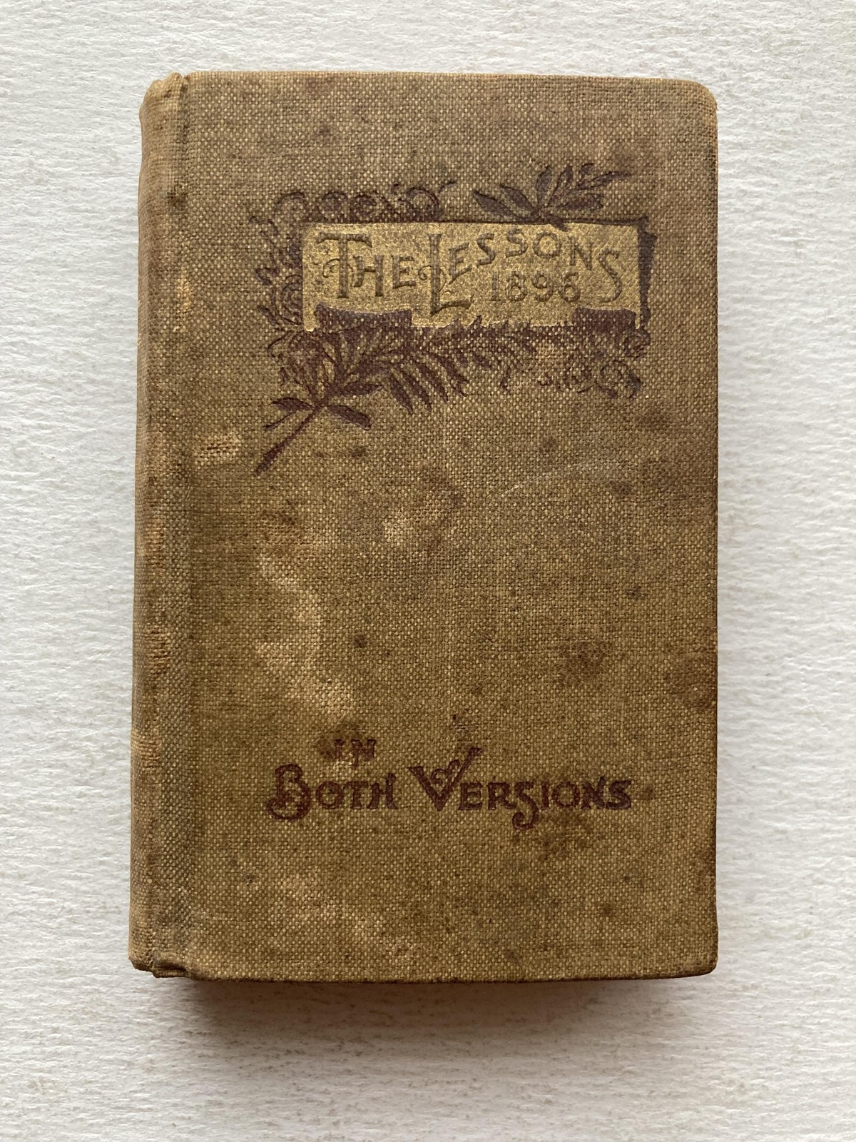 Vintage 1895 International Sunday-School Lessons Miniature Tan Cloth HC Bible
