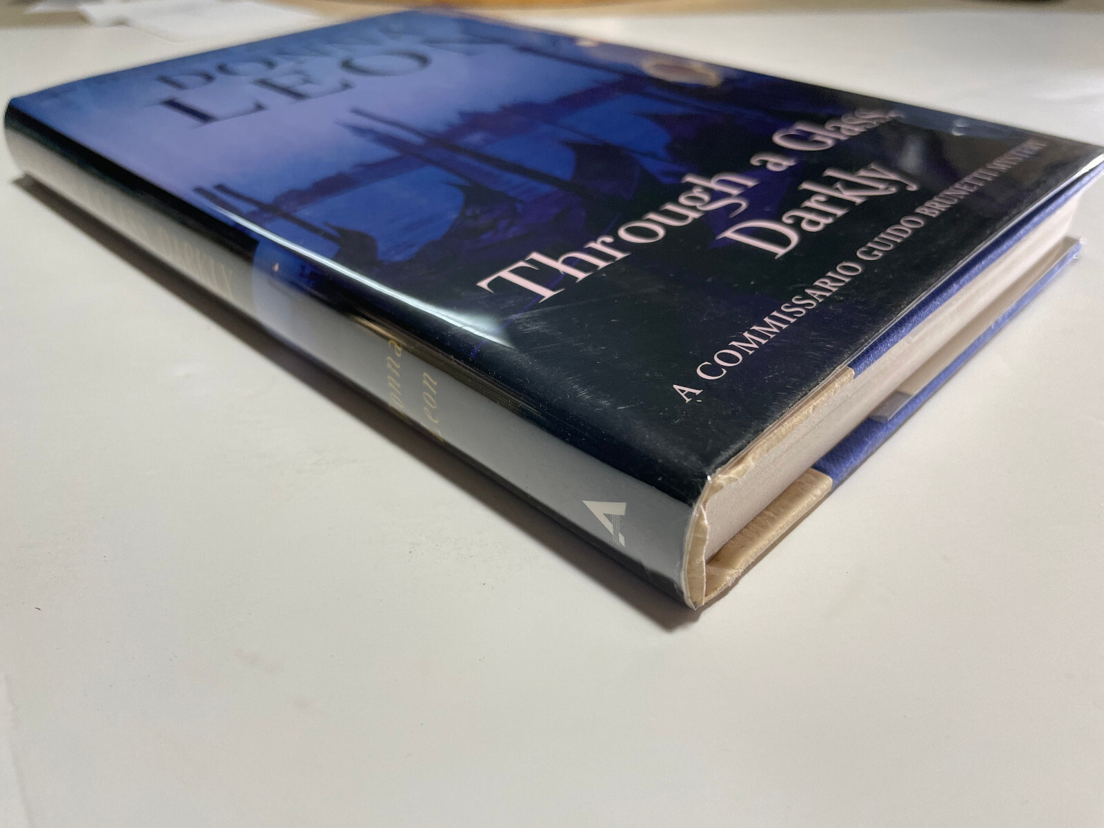 Signed Donna Leon: Through a Glass Darkly, signed 1st HB